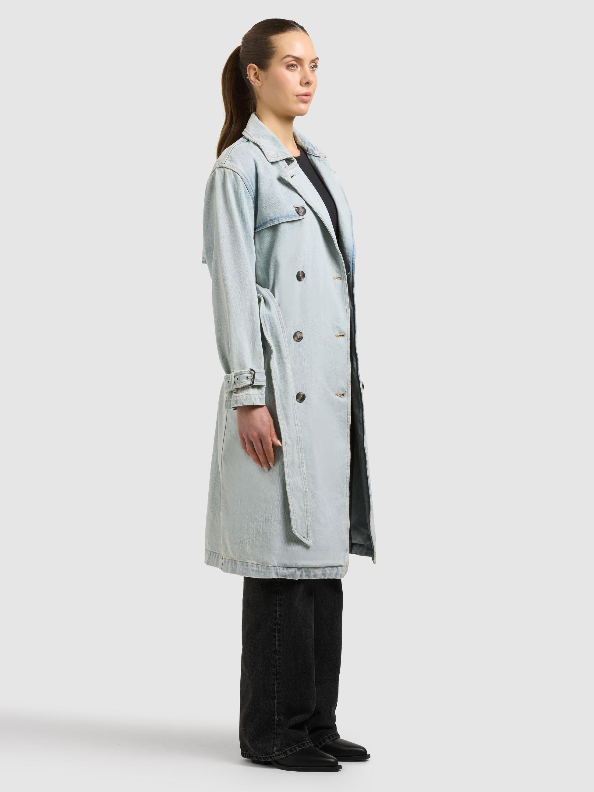 Trenchcoat aus Jeans "Hera" Bleached Blue
