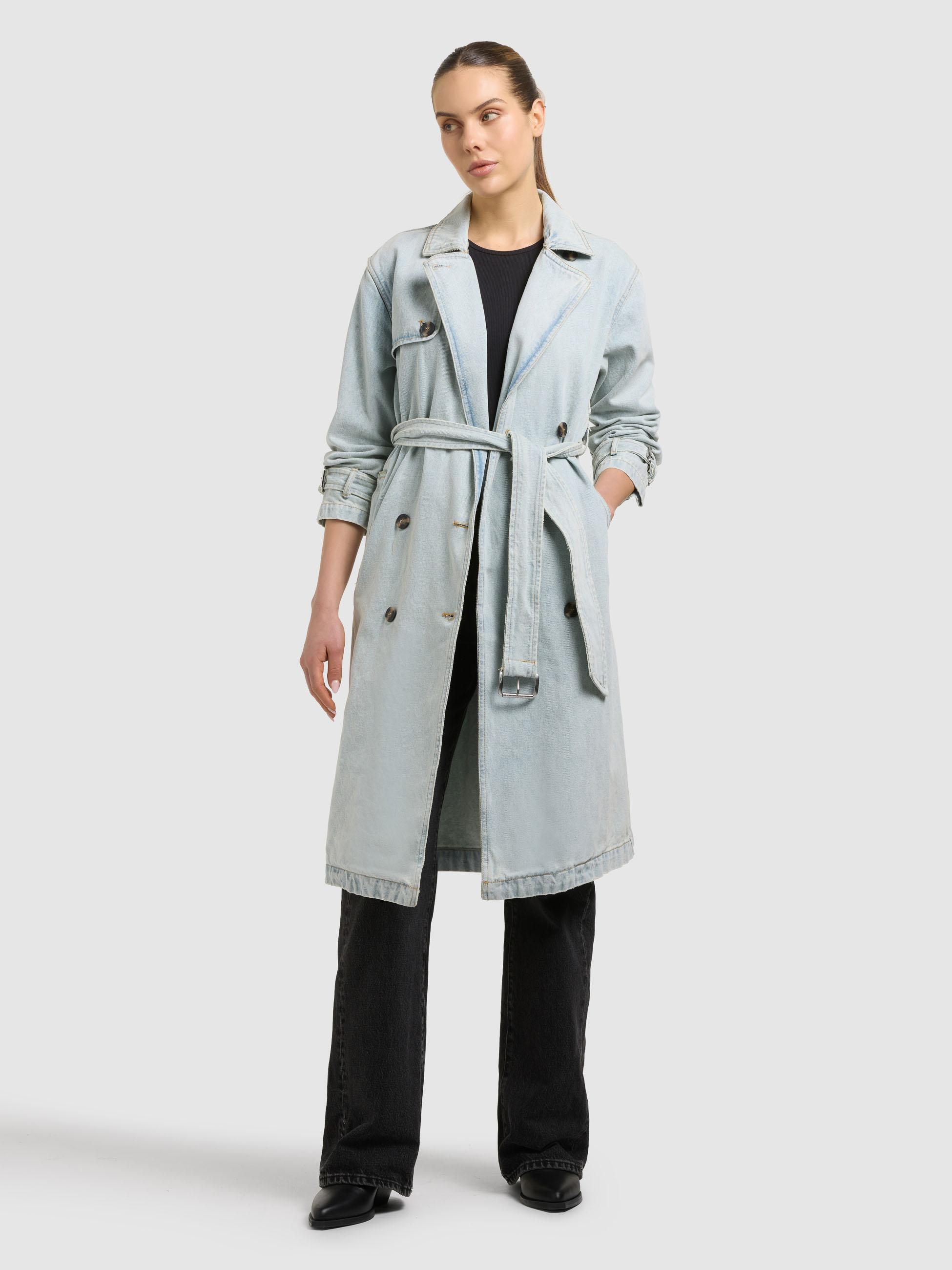 Trenchcoat aus Jeans "Hera" Bleached Blue