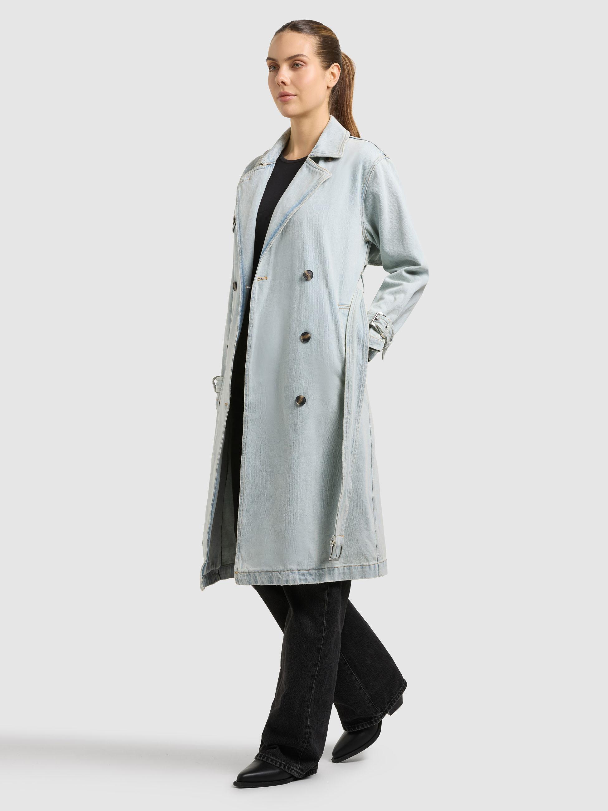 Trenchcoat aus Jeans "Hera" Bleached Blue