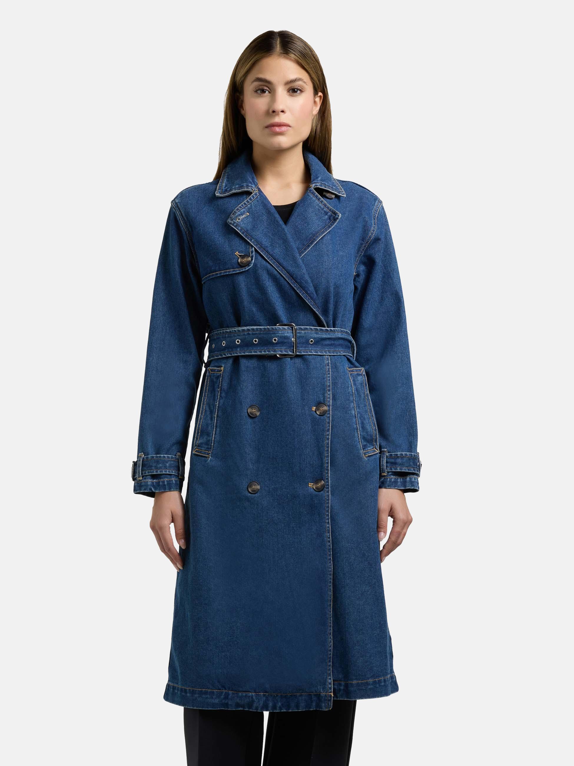 Trenchcoat aus Jeans "Hera" Mid Blue