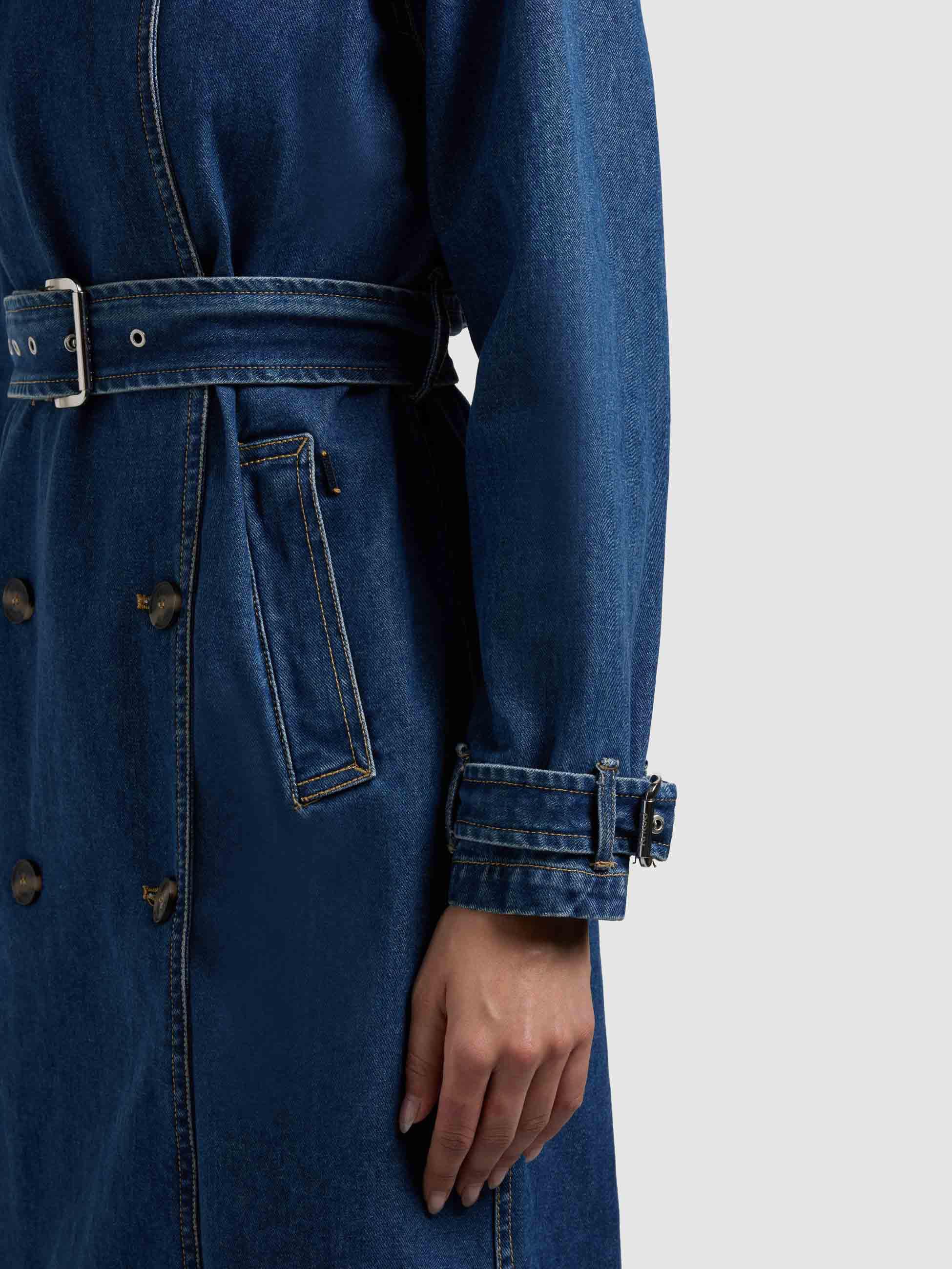 Trenchcoat aus Jeans "Hera" Mid Blue