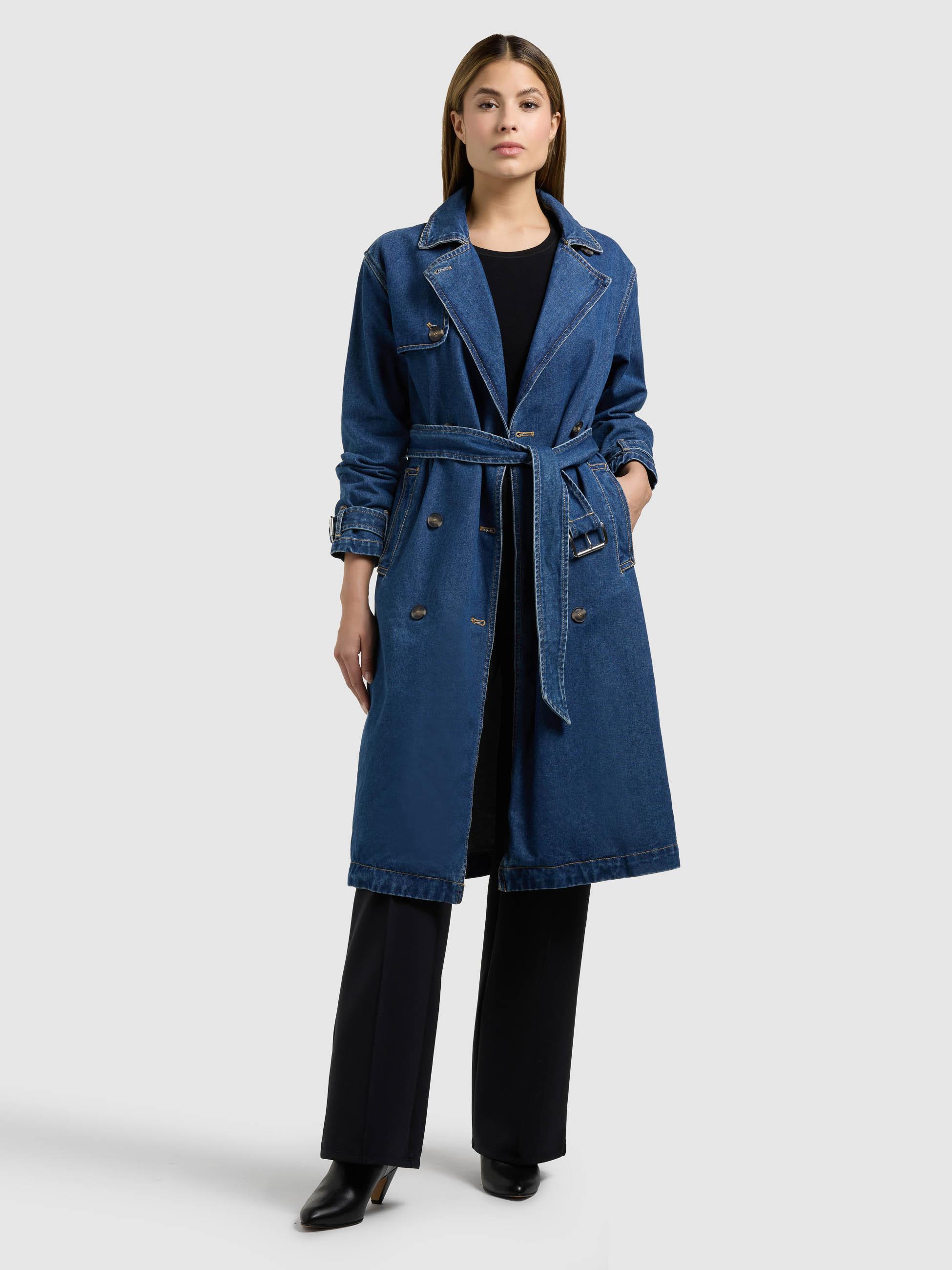 Trenchcoat aus Jeans "Hera" Mid Blue