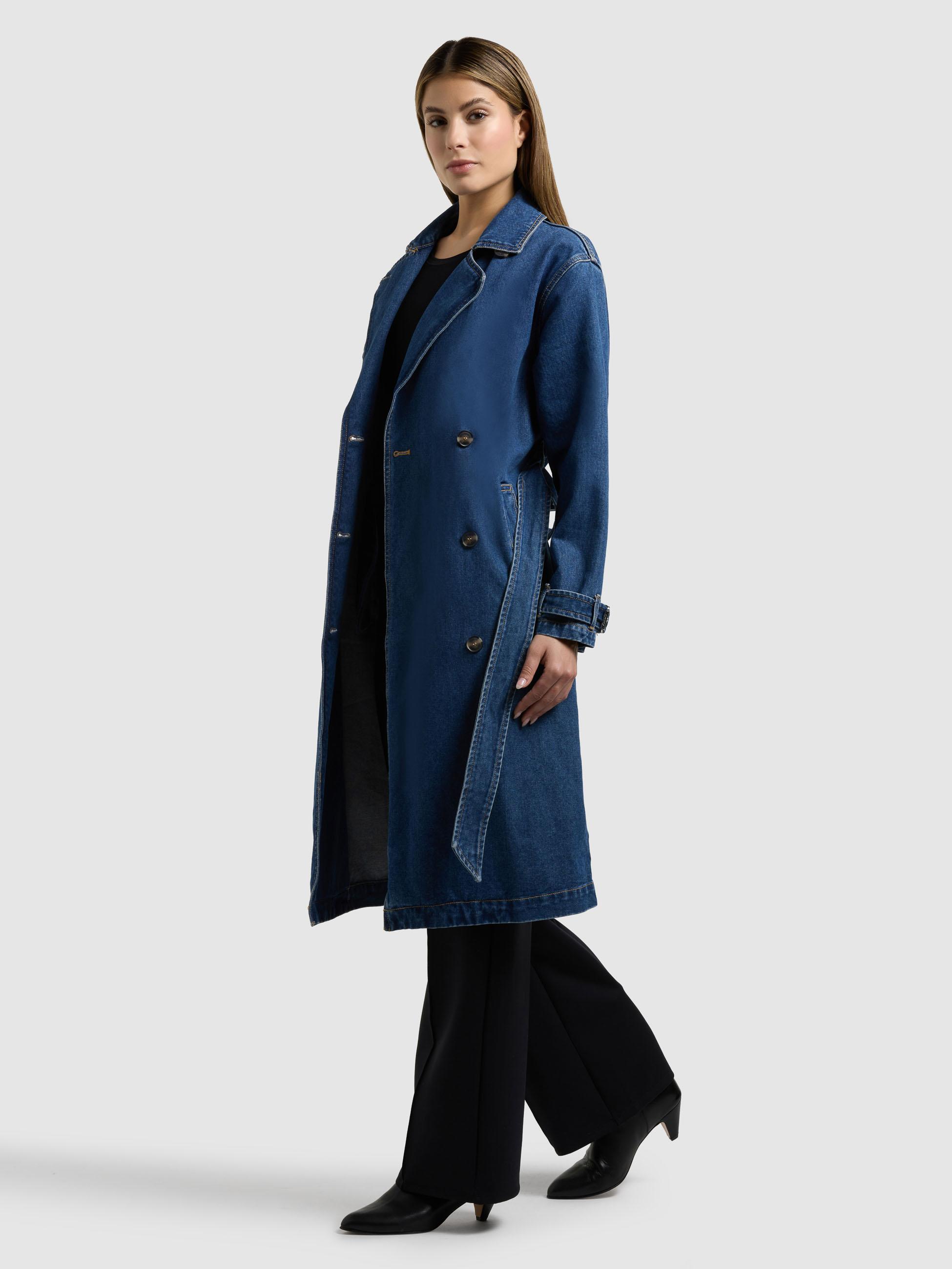 Trenchcoat aus Jeans "Hera" Mid Blue
