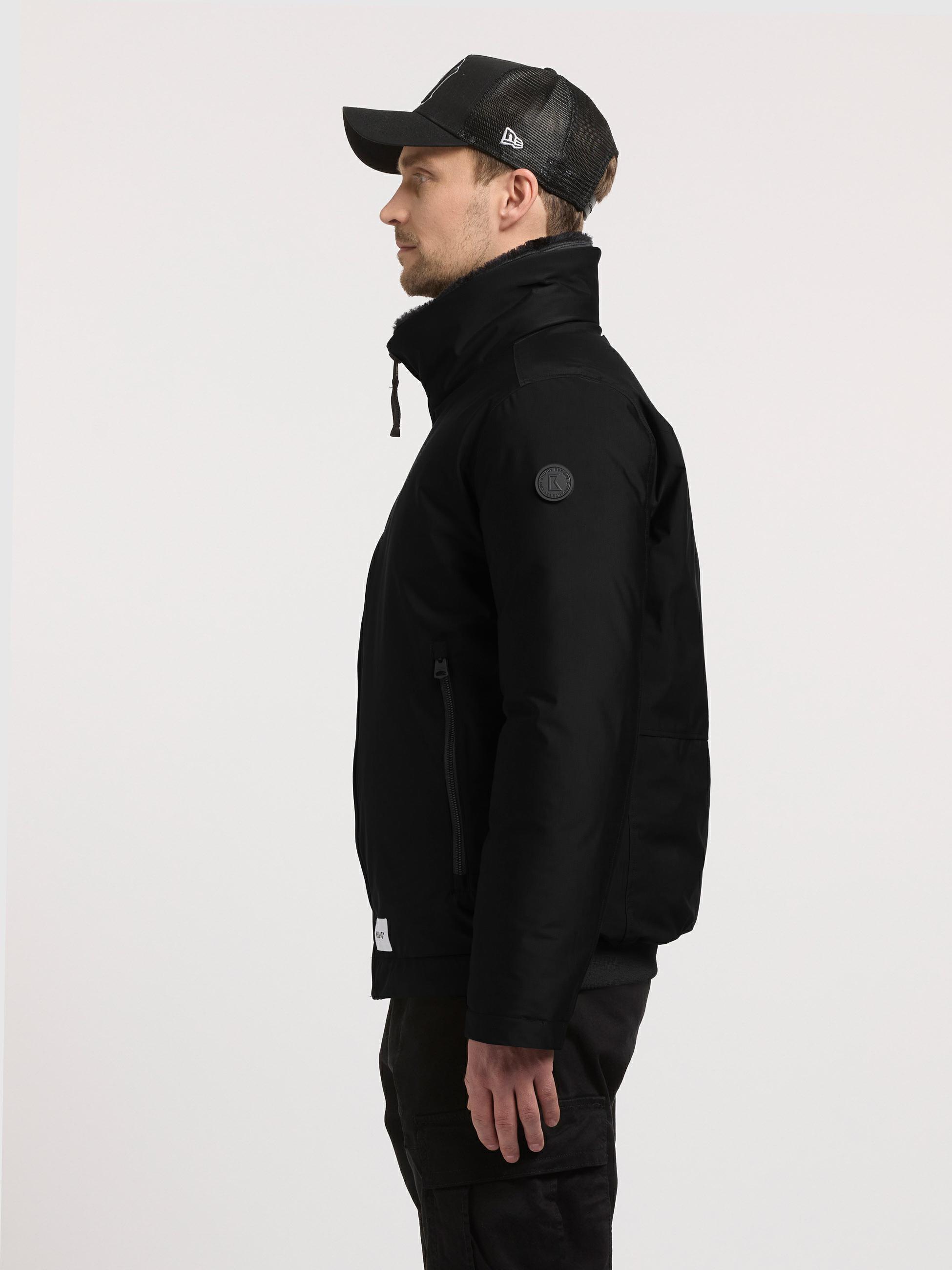 Winterjacke mit abnhembarem Kunstfell-Kragen "Huey" Black