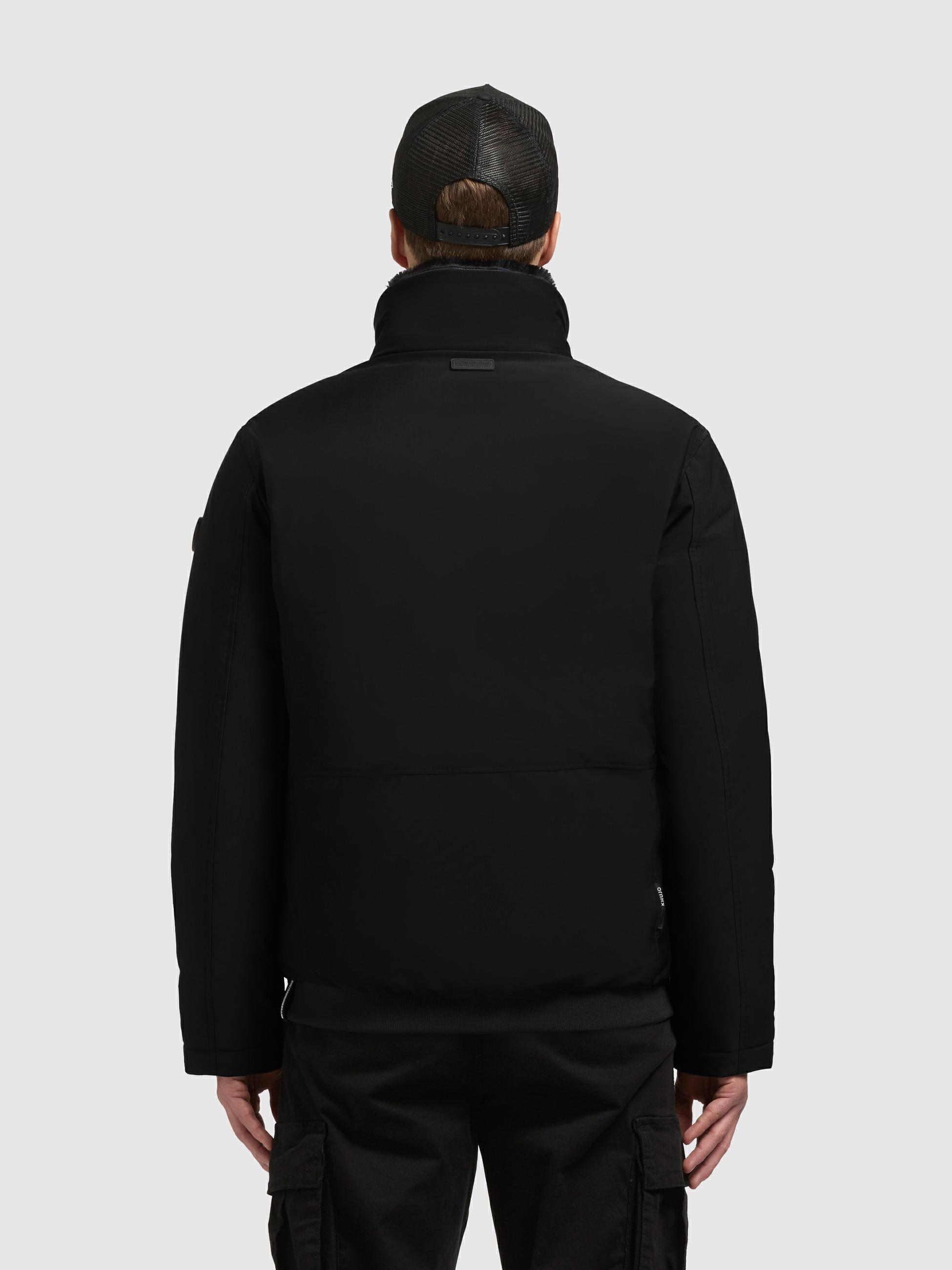 Winterjacke mit abnhembarem Kunstfell-Kragen "Huey" Black