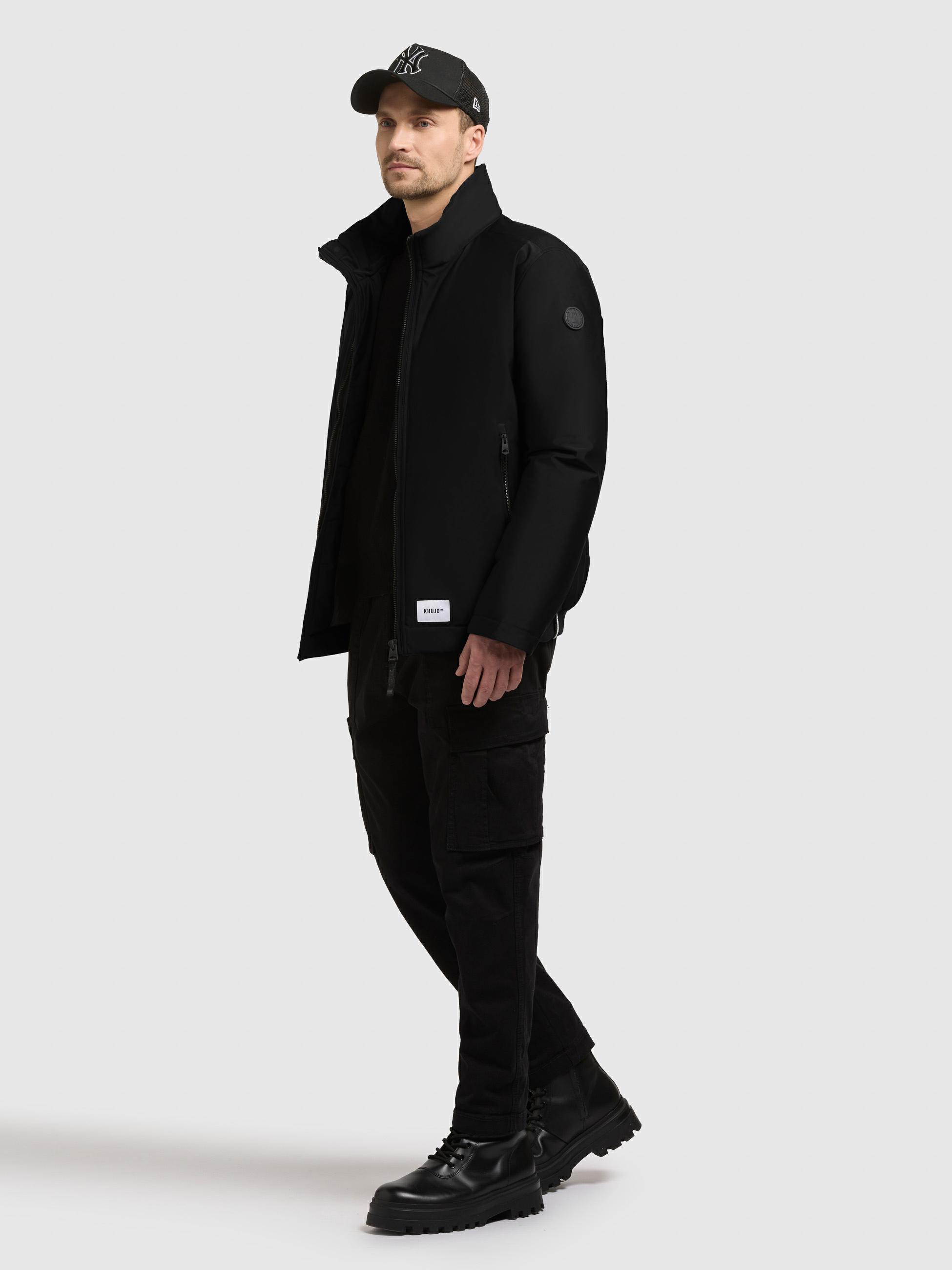 Winterjacke mit abnhembarem Kunstfell-Kragen "Huey" Black