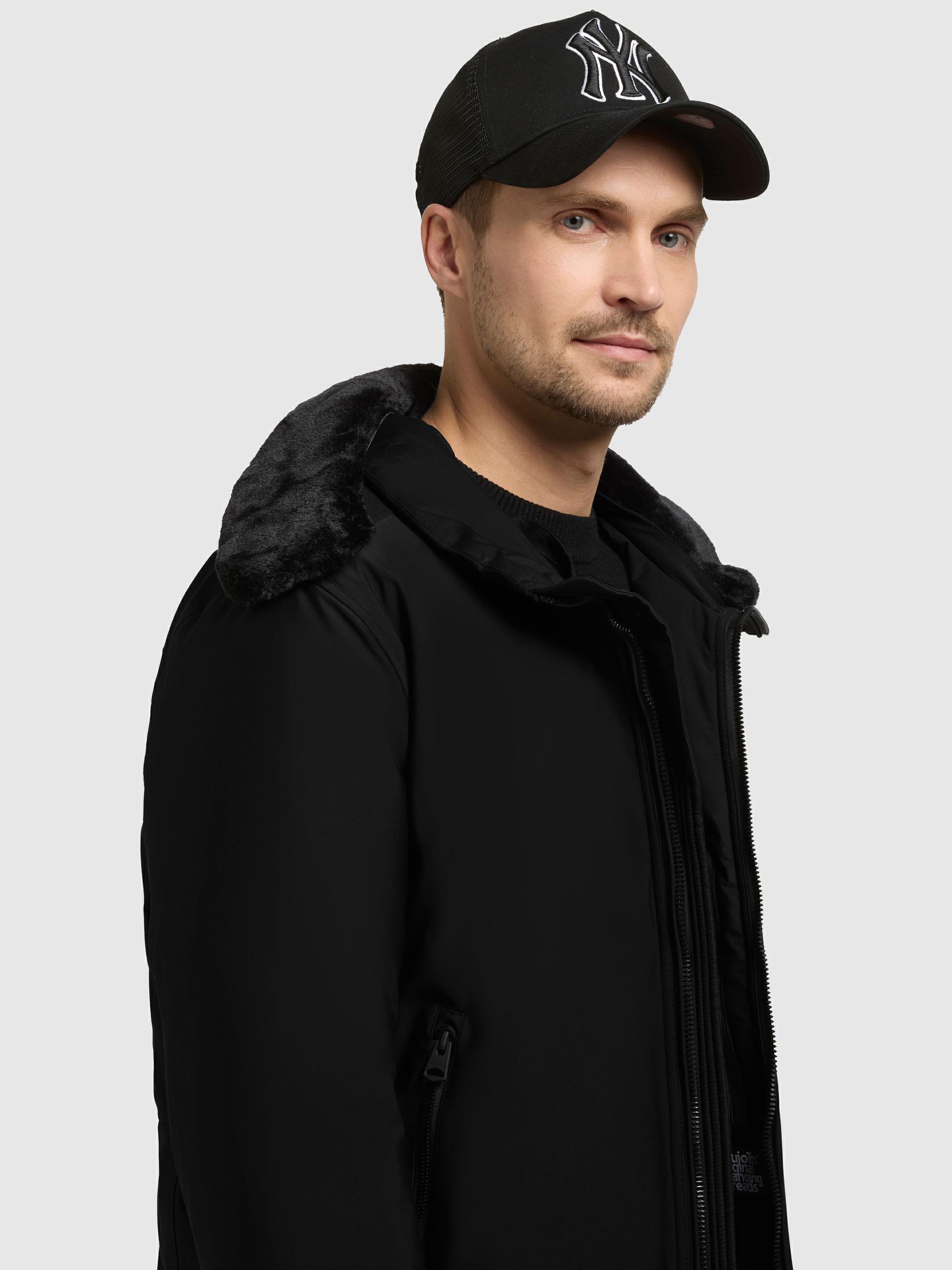 Winterjacke mit abnhembarem Kunstfell-Kragen "Huey" Black