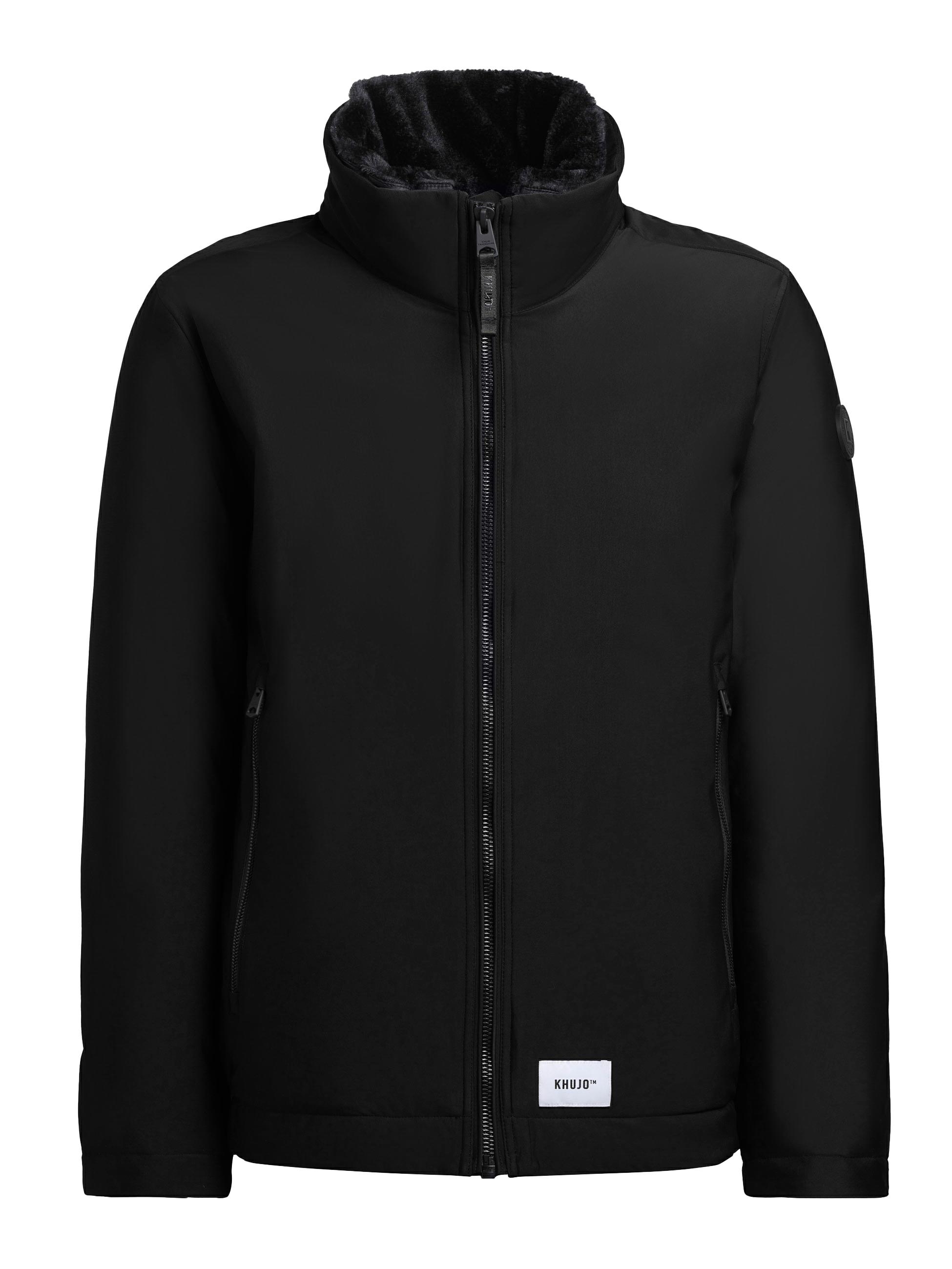Winterjacke mit abnhembarem Kunstfell-Kragen "Huey" Black
