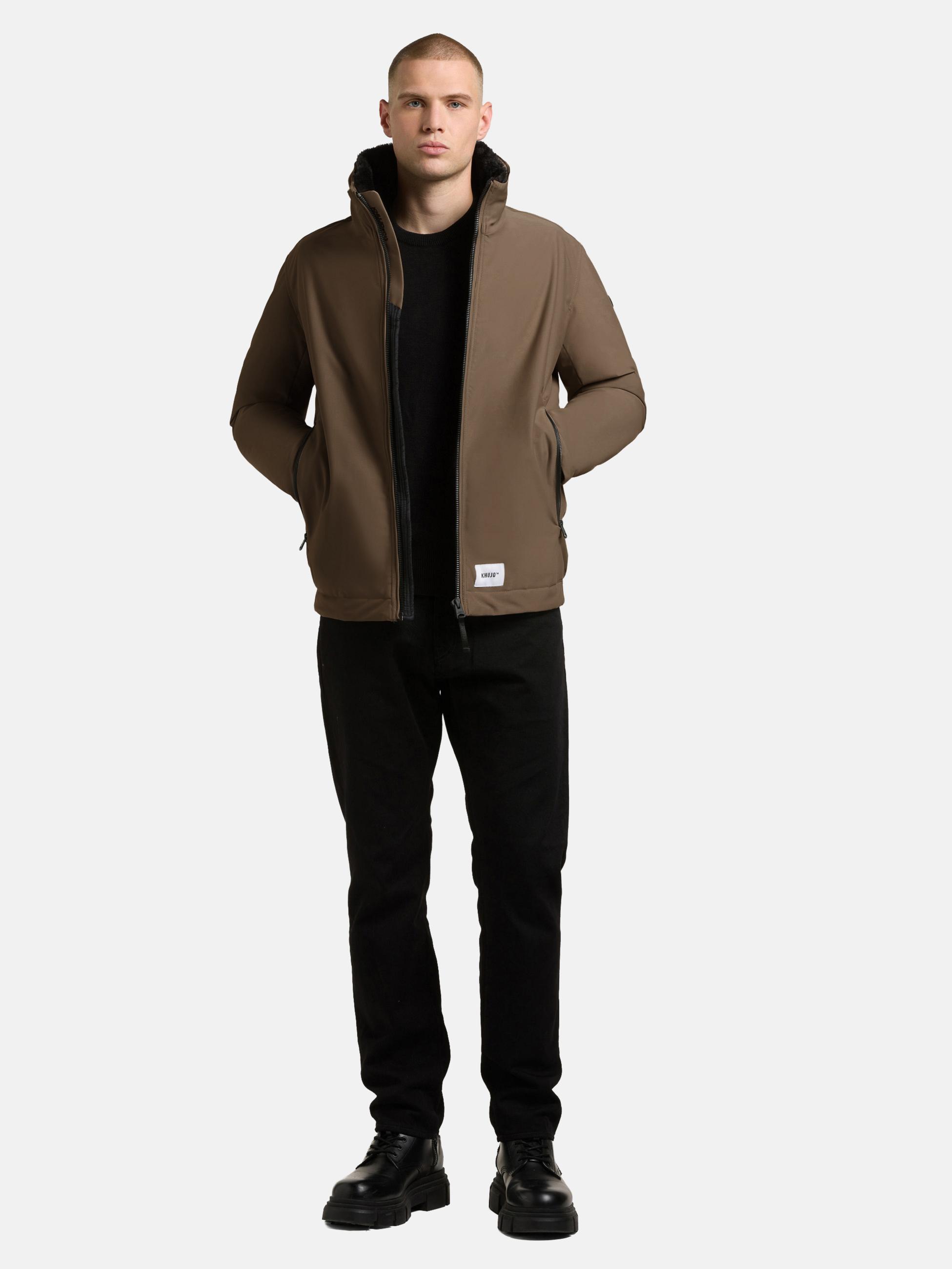 Winterjacke mit abnhembarem Kunstfell-Kragen "Huey" Dull Green