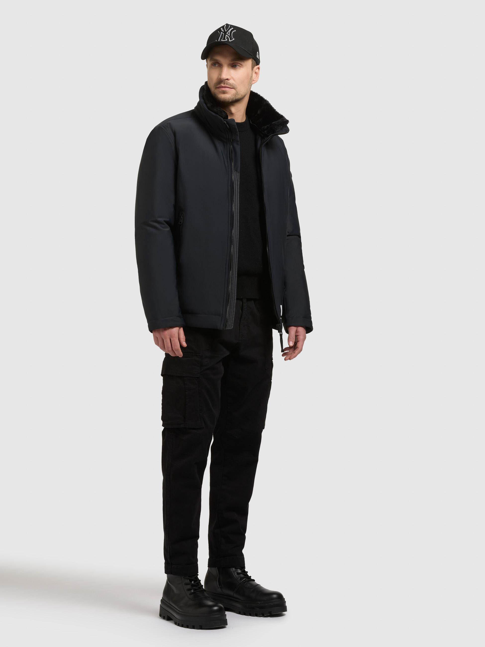 Winterjacke mit abnhembarem Kunstfell-Kragen "Huey" Obrage Grey