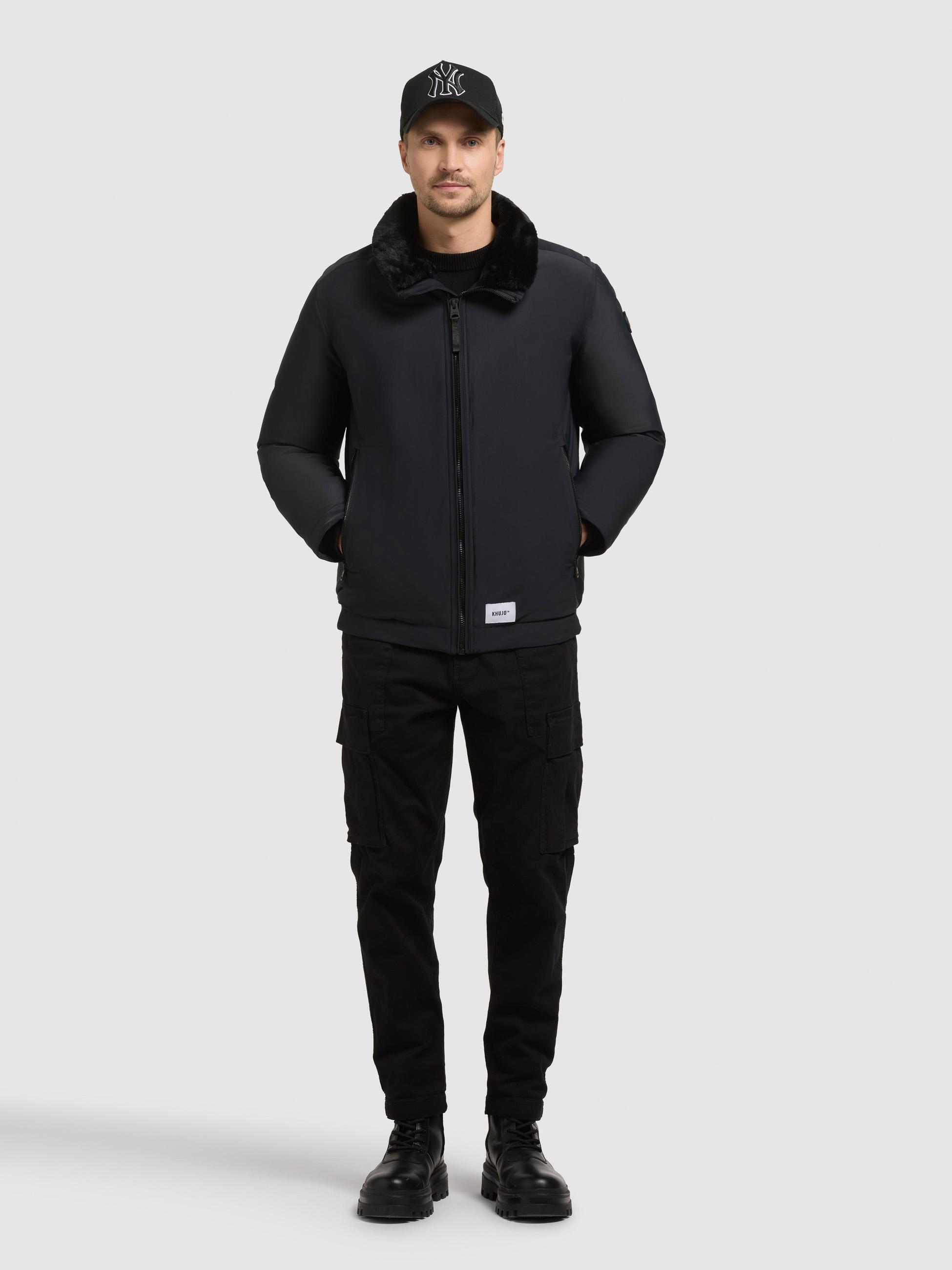 Winterjacke mit abnhembarem Kunstfell-Kragen "Huey" Obrage Grey