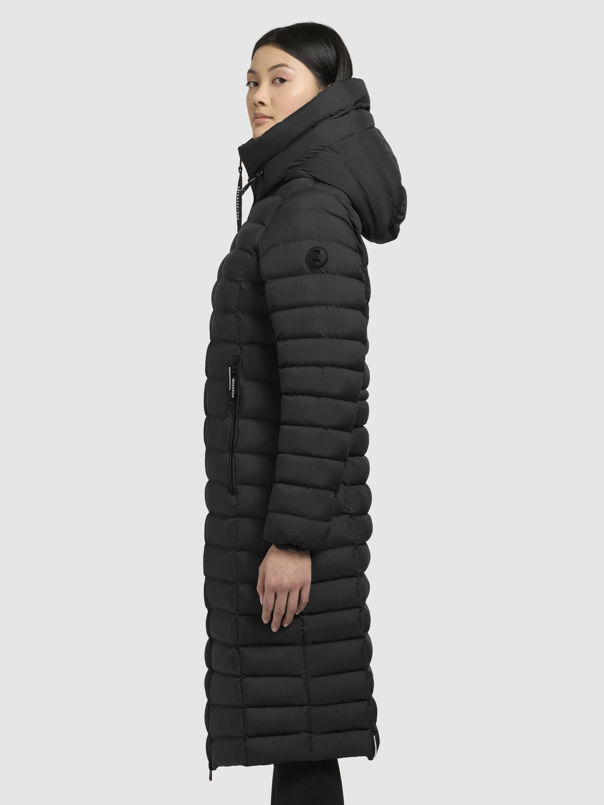 Wintermantel warmer Steppmantel lang mit hohem Kragen und großer Kapuze "Imes-YM" Black