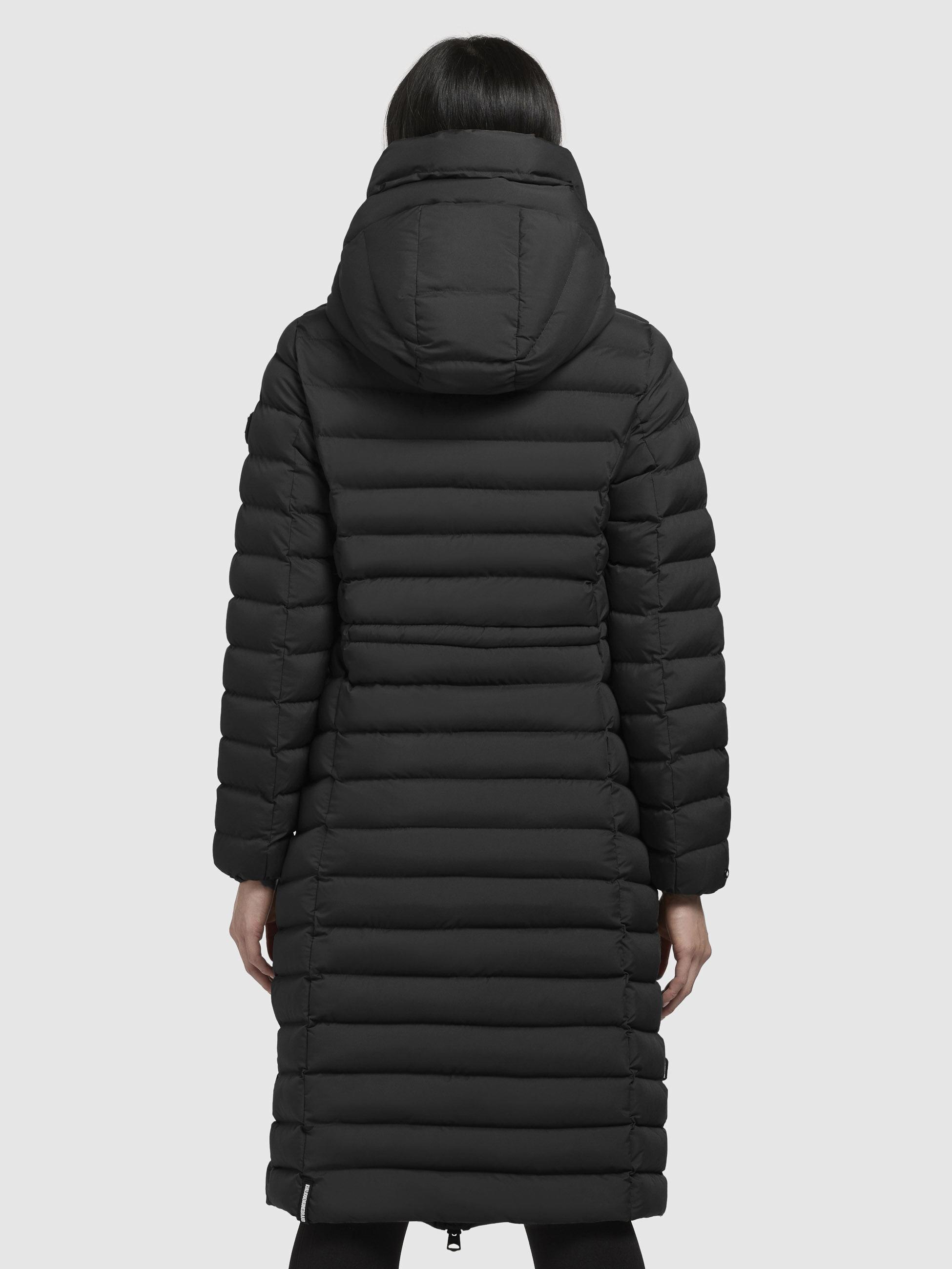 Wintermantel warmer Steppmantel lang mit hohem Kragen und großer Kapuze "Imes-YM" Black