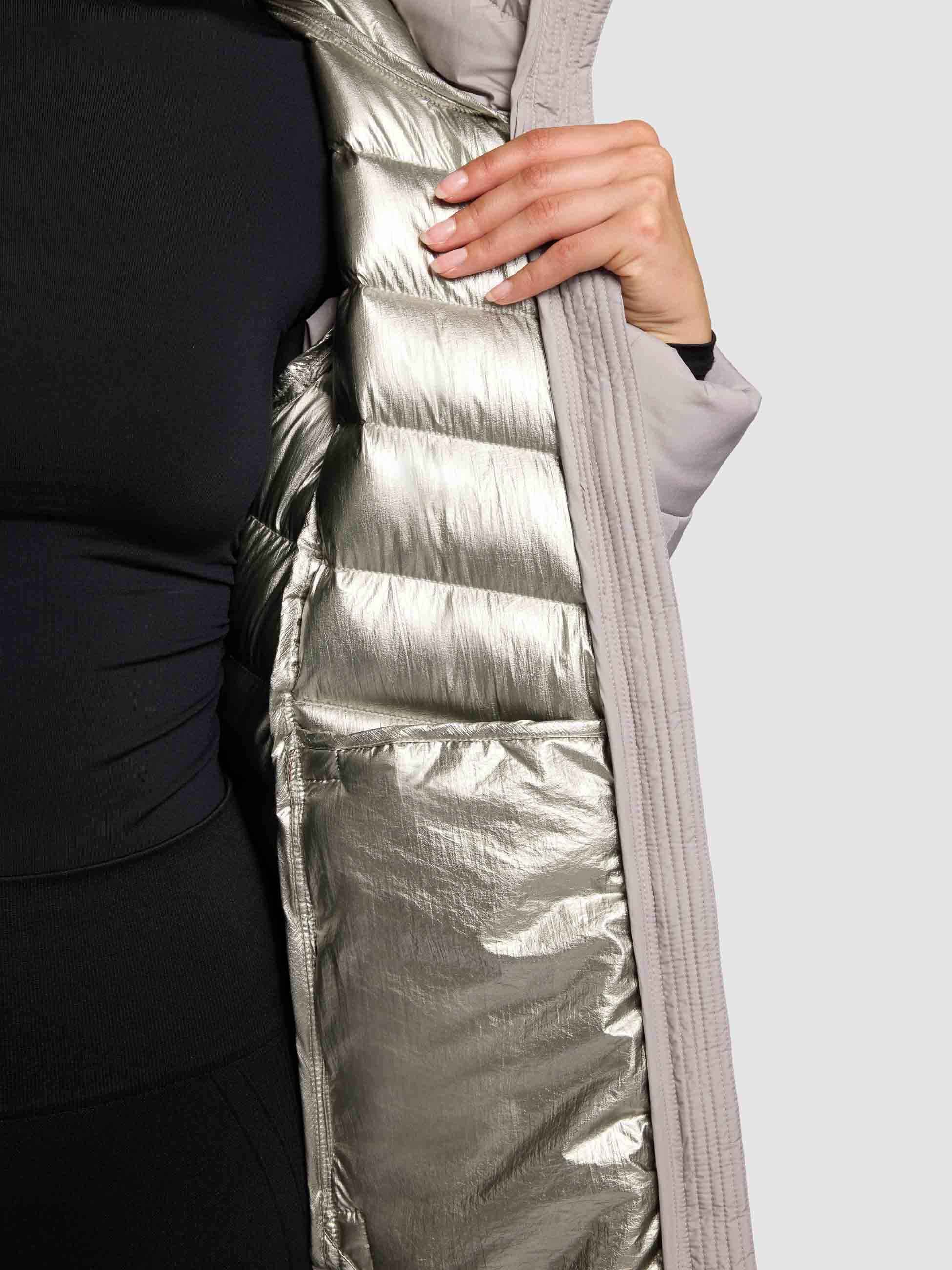 Steppmantel mit Kapuze "Ingram4-YM" Blizzard Grey