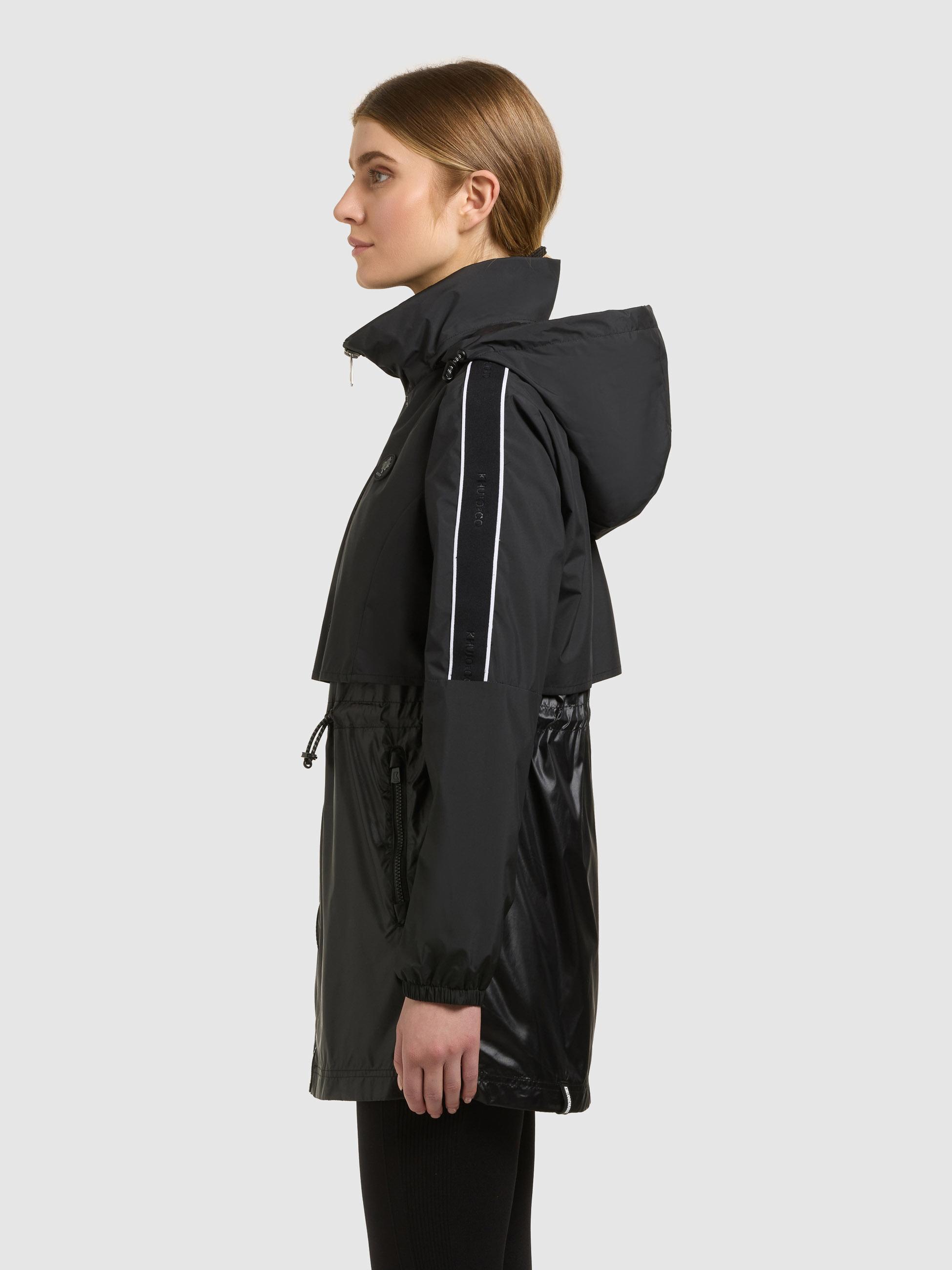 Übergangsmantel mit verstaubarer Kapuze "Izza" Black