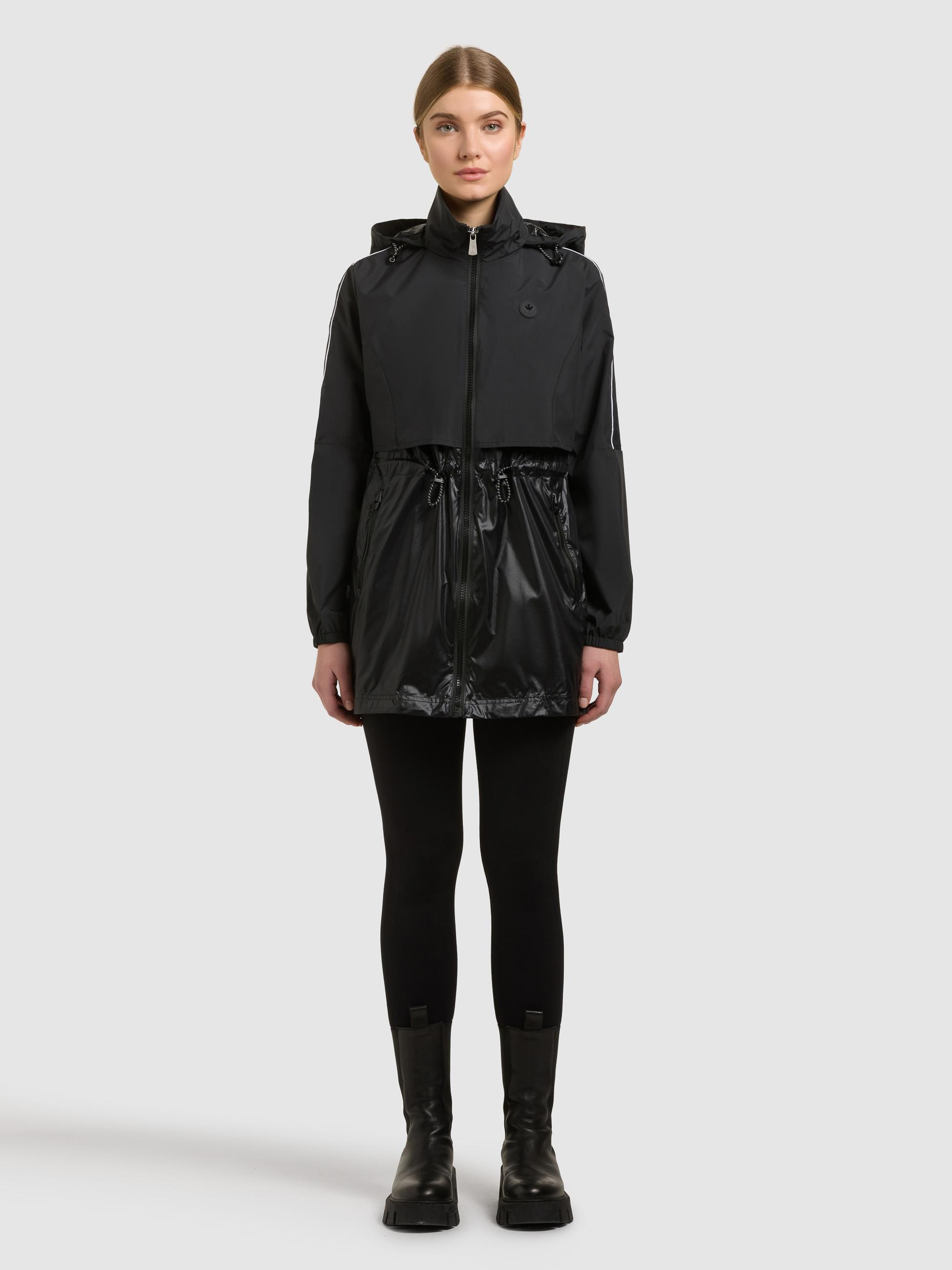 Übergangsmantel mit verstaubarer Kapuze "Izza" Black