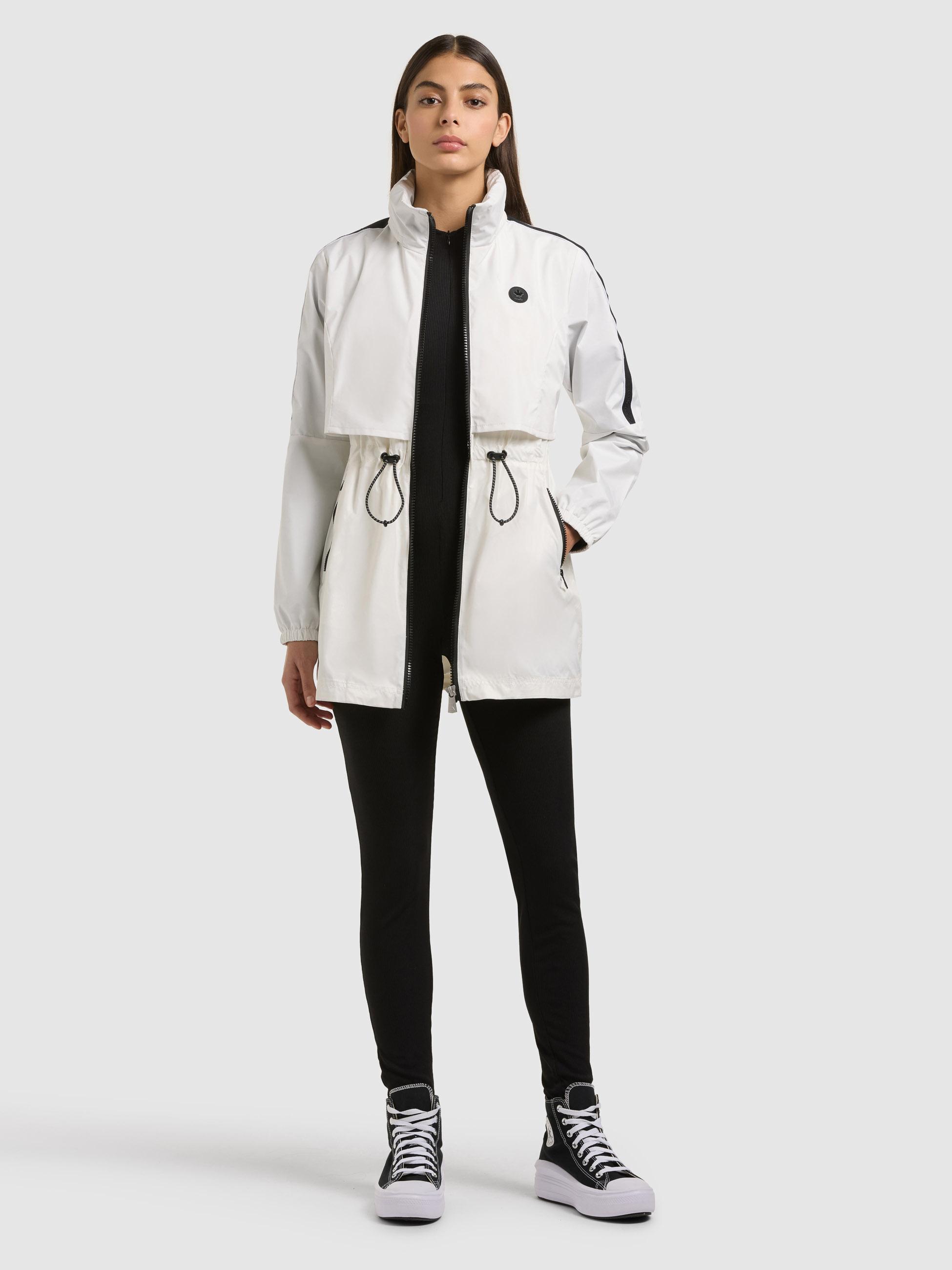 Übergangsmantel mit verstaubarer Kapuze "Izza" Offwhite