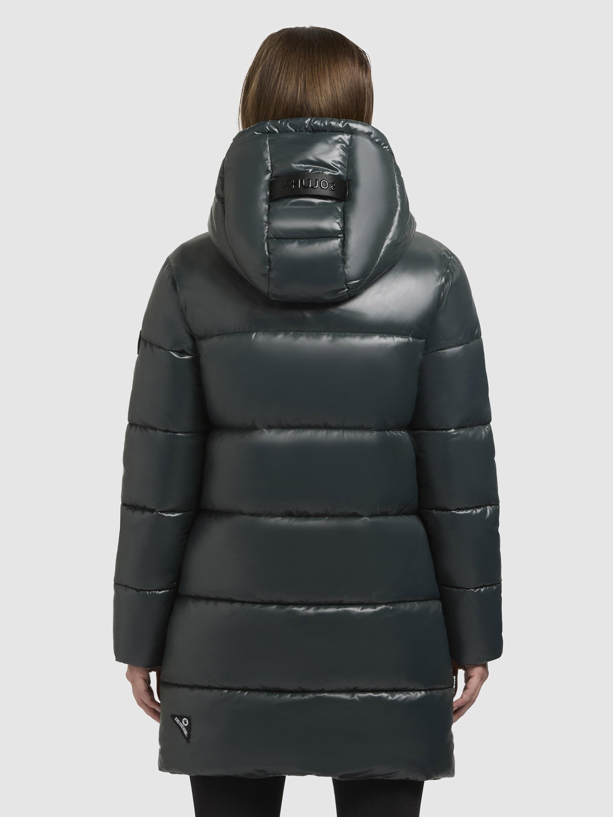 Warmer Winter Steppmantel Kurzmantel mit Kapuze "Jadet2-YM" Hydro Green