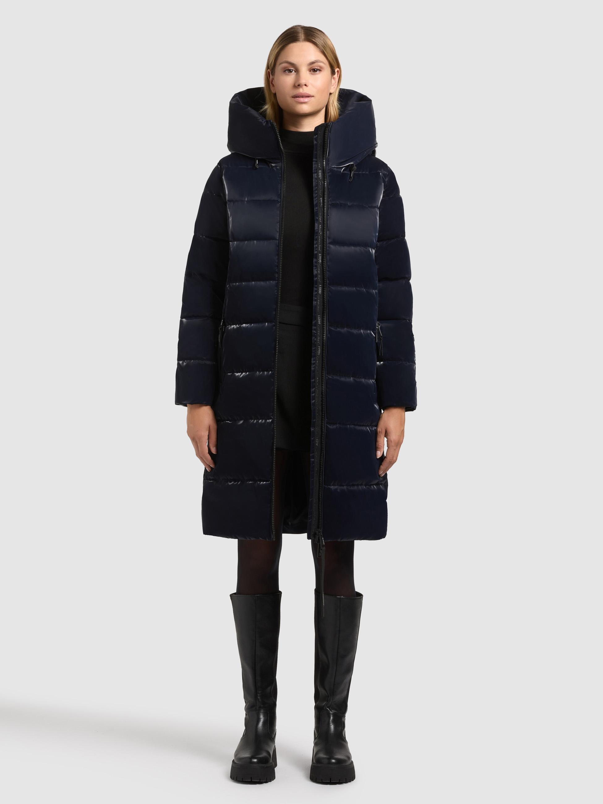 Warmer Wintermantel aus glänzendem "Jilias6 Shiny" Midnight Blue