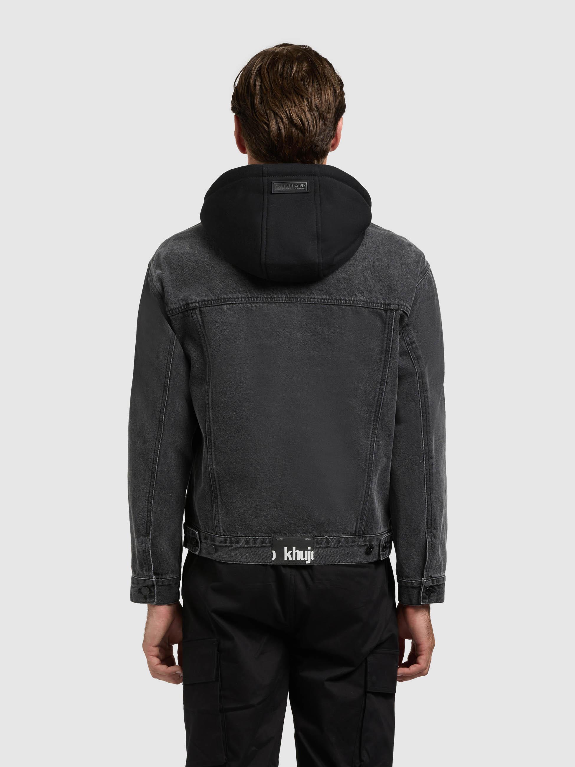 Jeansjacke mit abnehmbarer Sweat-Kapuze "Jokin" Black