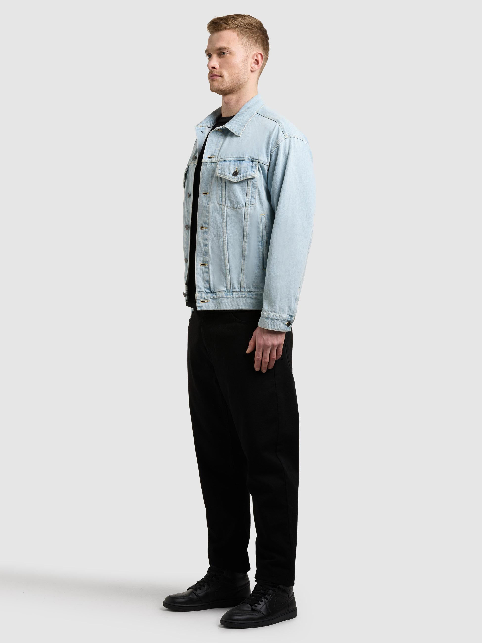 Jeansjacke mit abnehmbarer Sweat-Kapuze "Jokin" Light Blue
