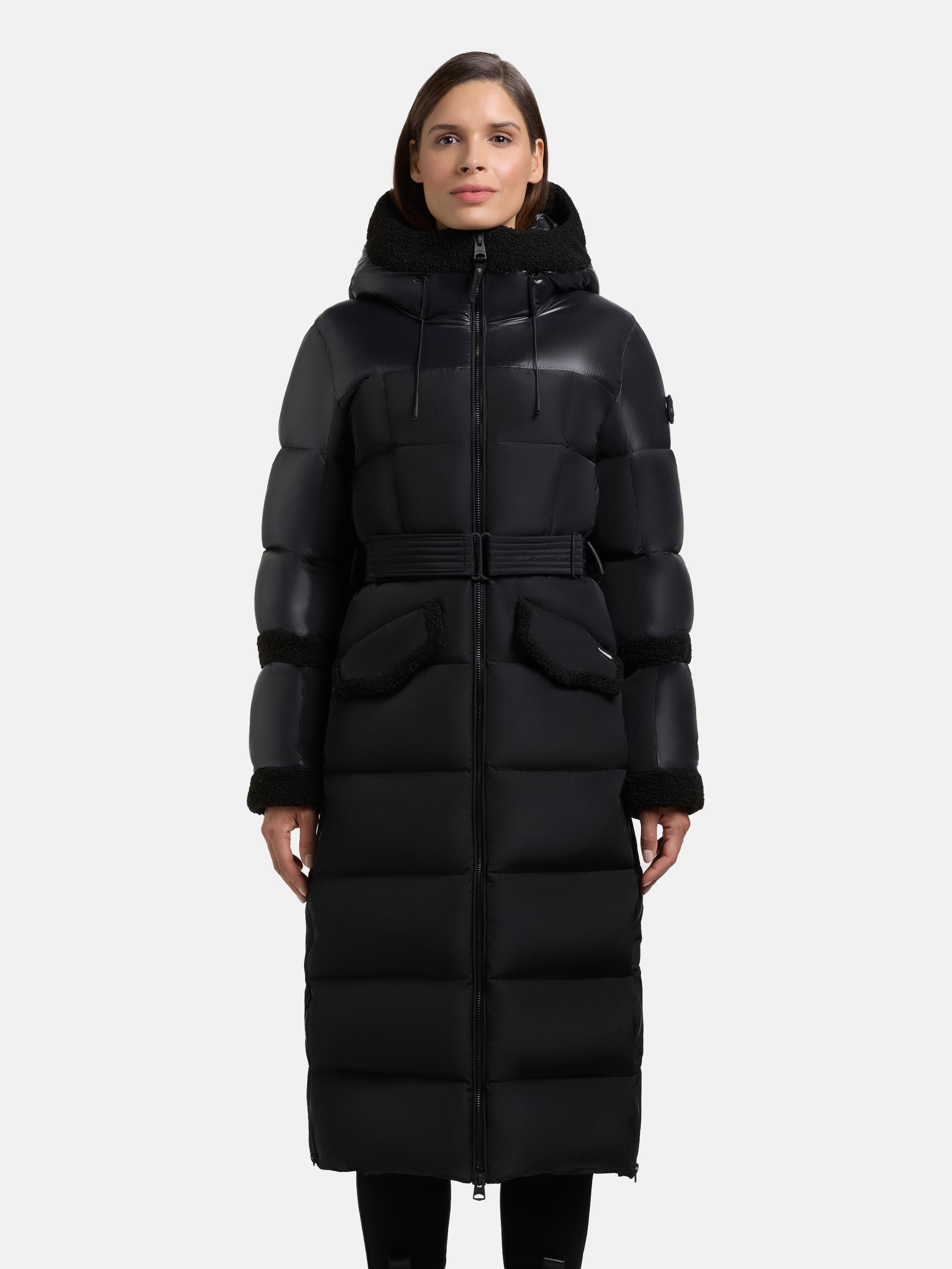 Wintermantel mit Plüschelementen "Julita2" Black