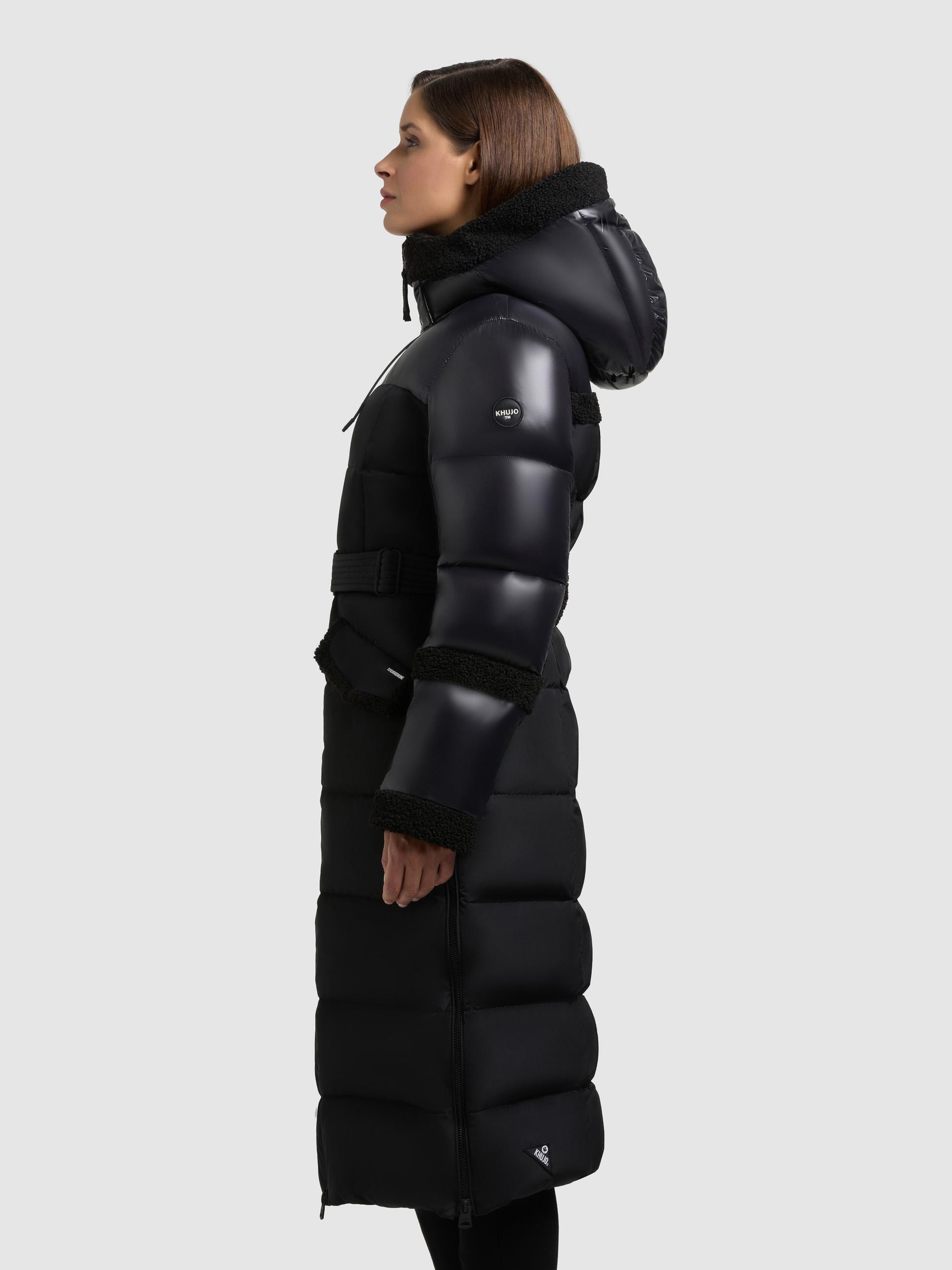 Wintermantel mit Plüschelementen "Julita2" Black