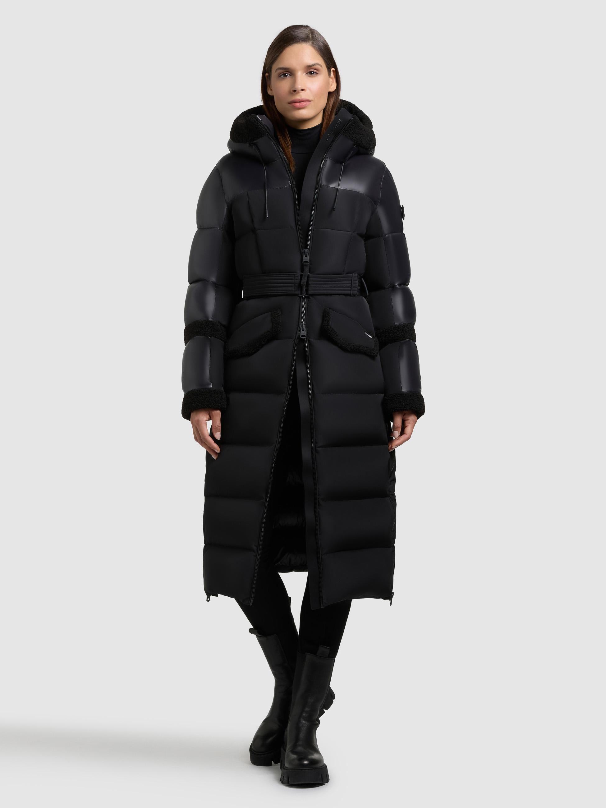 Wintermantel mit Plüschelementen "Julita2" Black