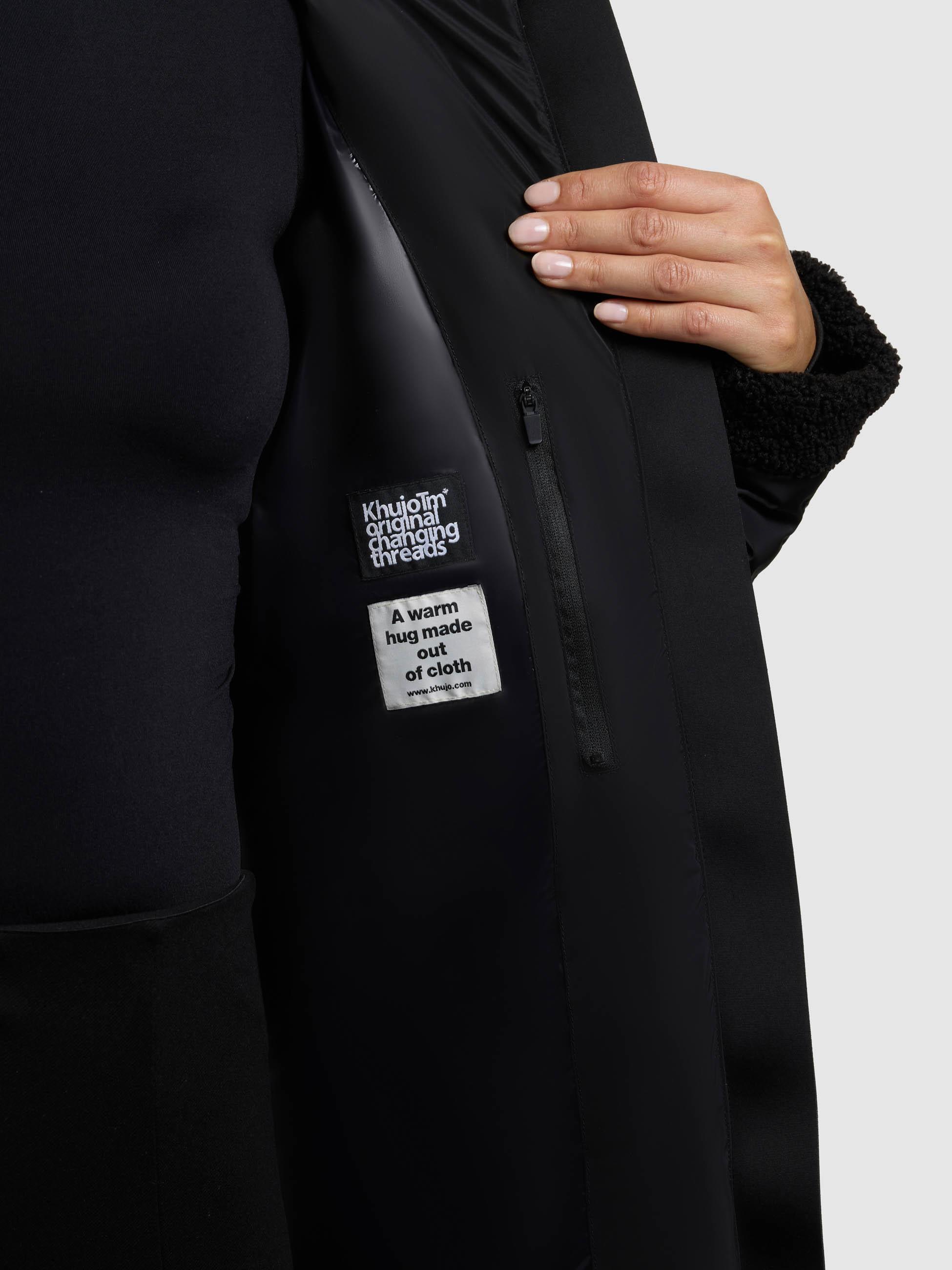 Wintermantel mit Plüschelementen "Julita2" Black