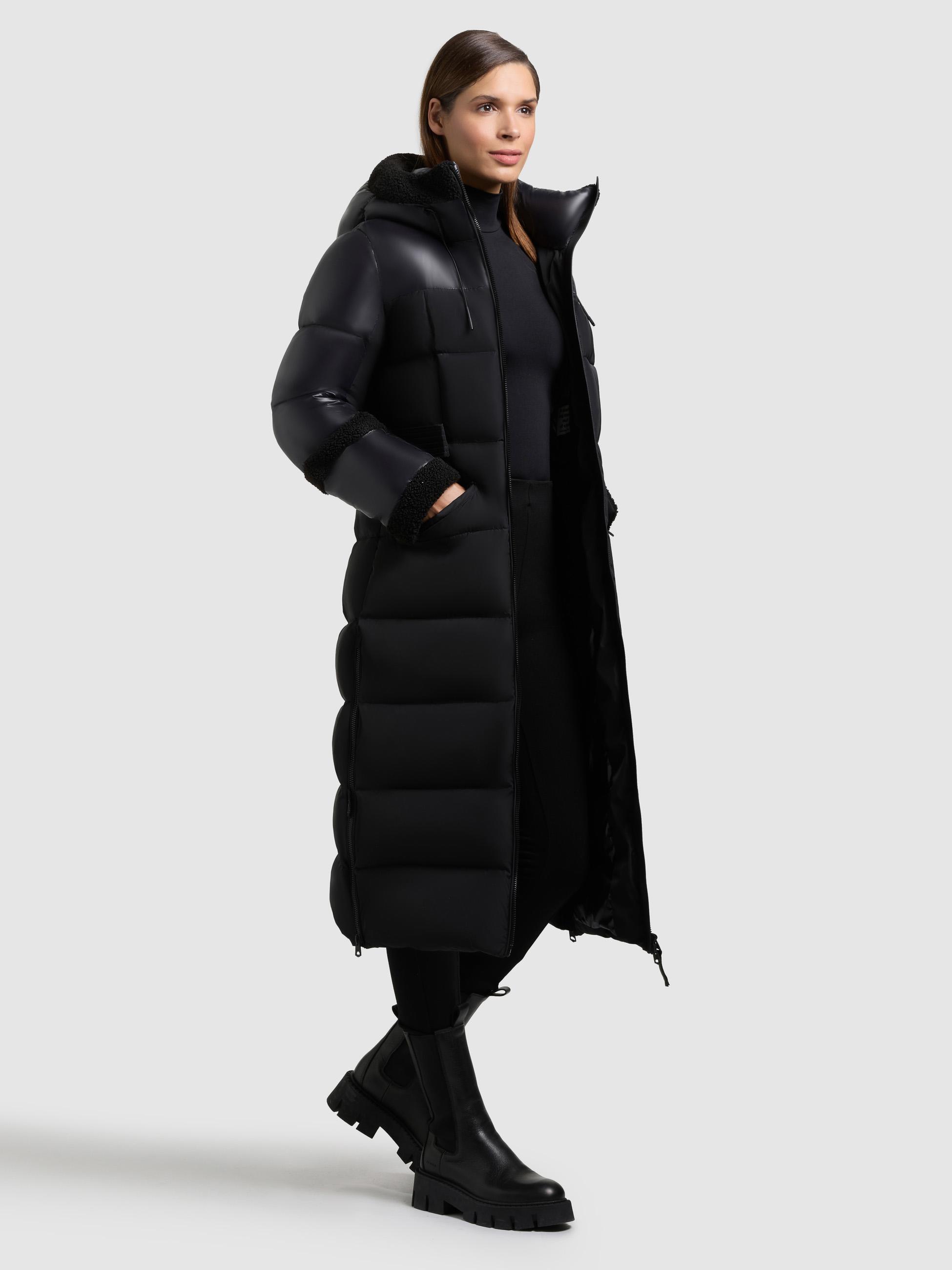 Wintermantel mit Plüschelementen "Julita2" Black