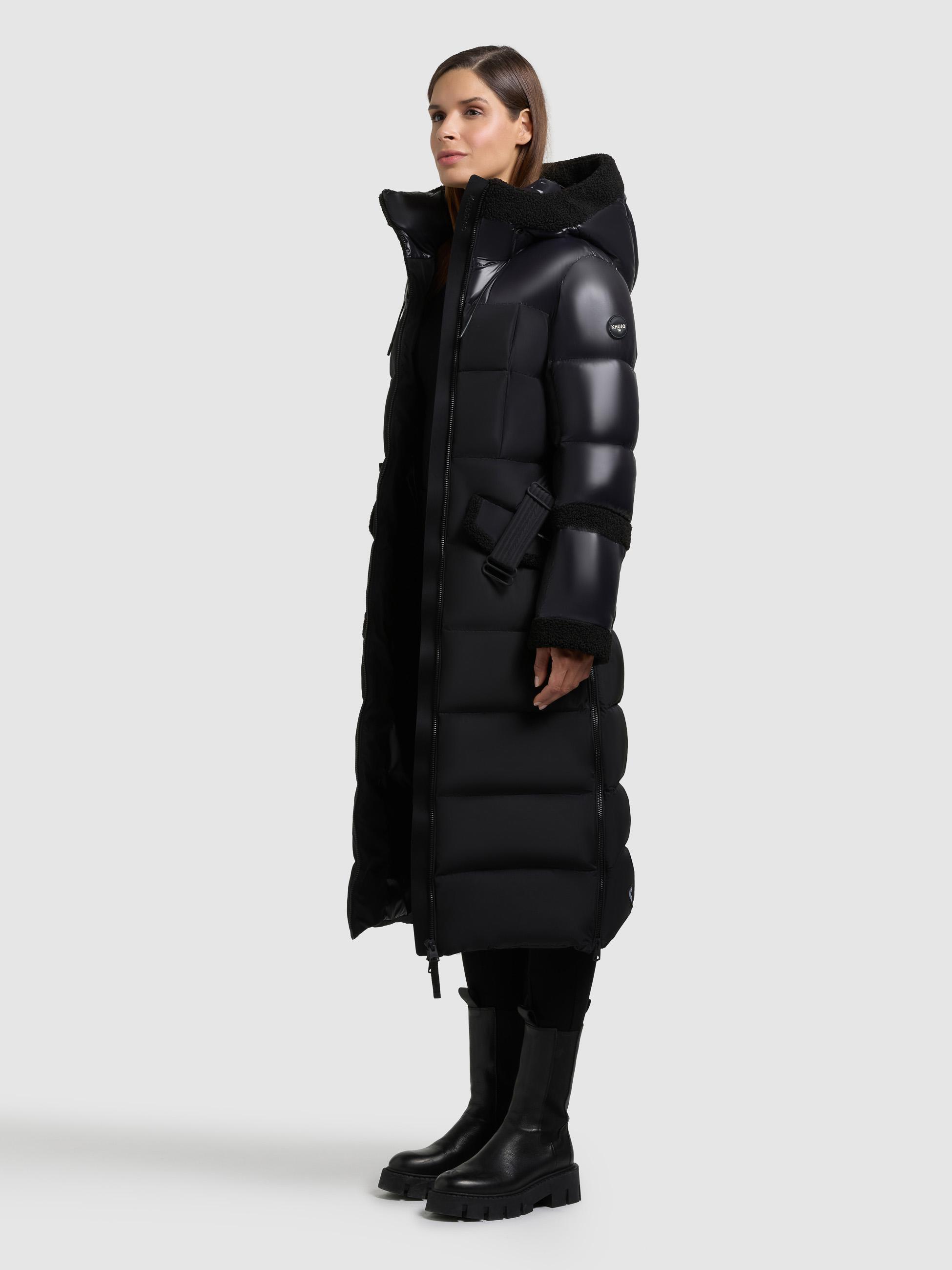 Wintermantel mit Plüschelementen "Julita2" Black