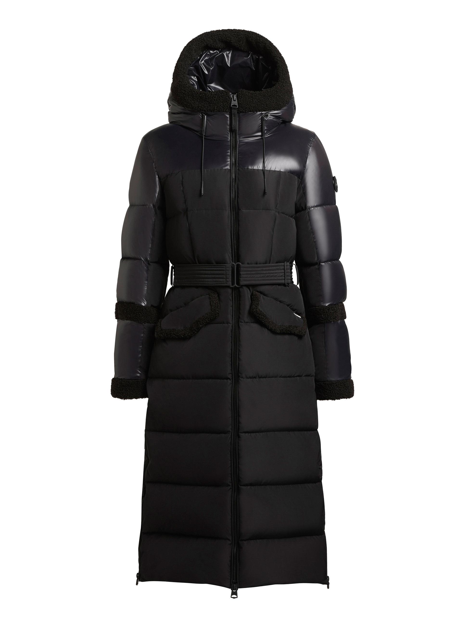 Wintermantel mit Plüschelementen "Julita2" Black
