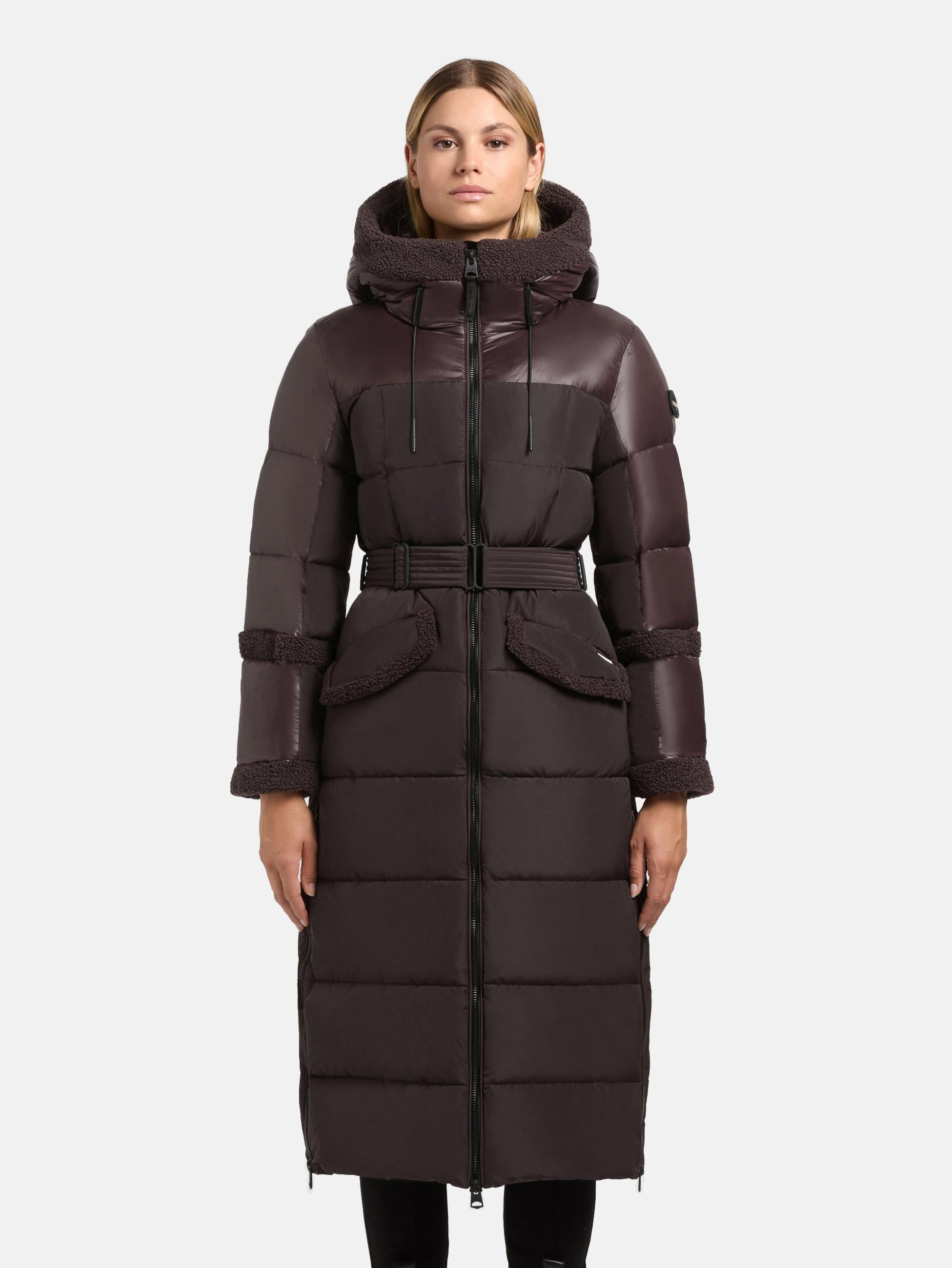 Wintermantel mit Plüschelementen "Julita2" Moody Plum