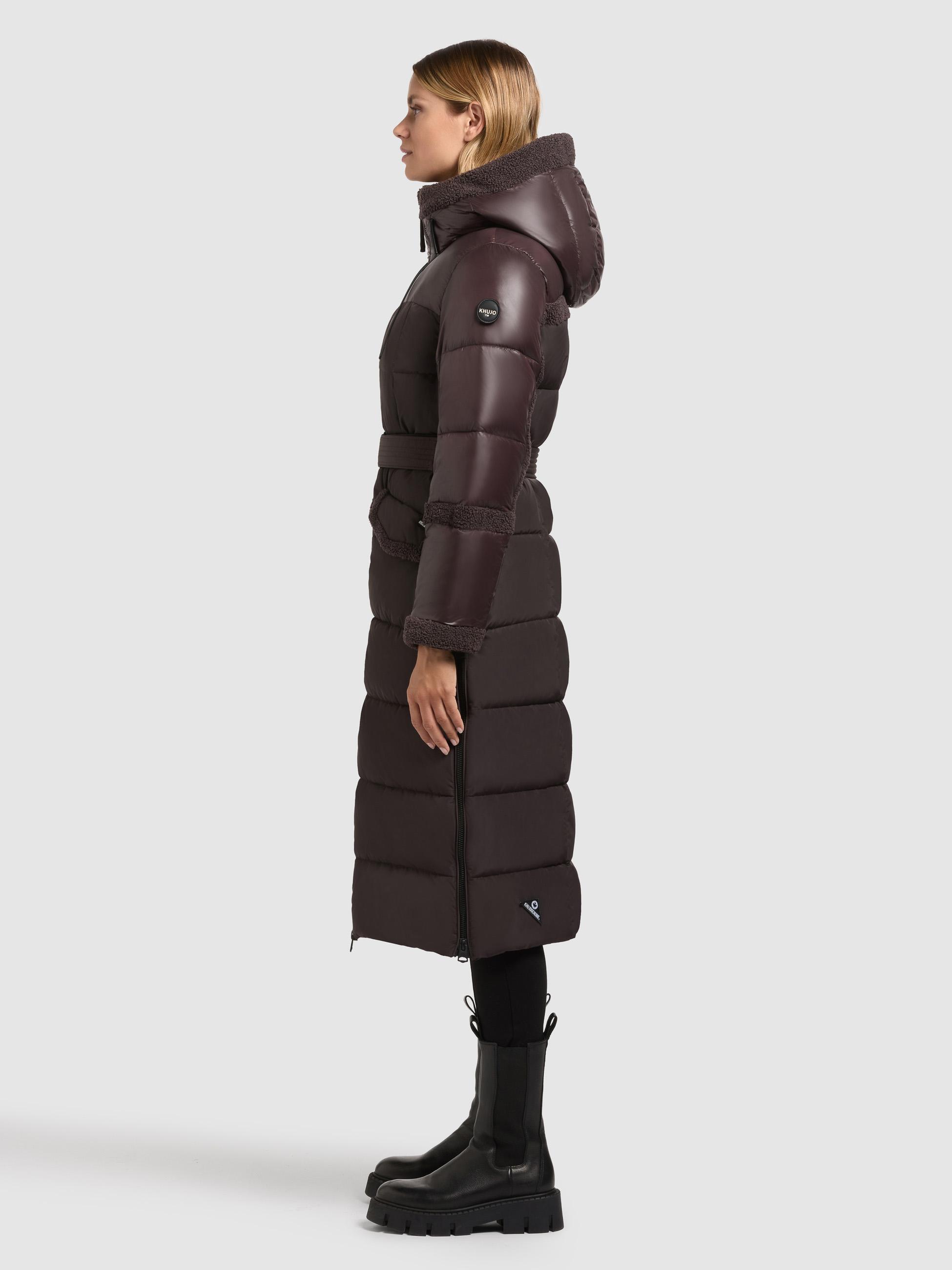 Wintermantel mit Plüschelementen "Julita2" Moody Plum