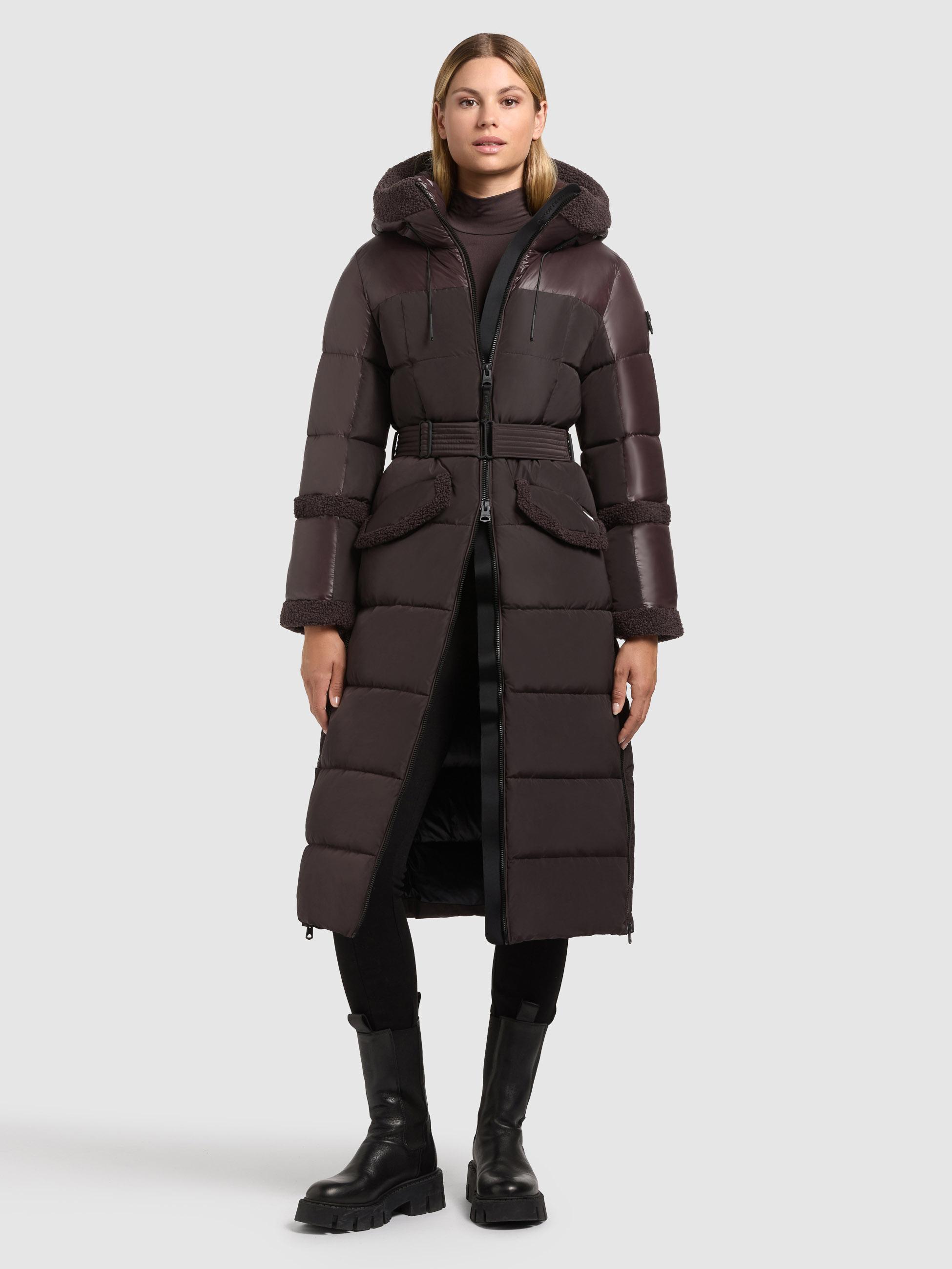 Wintermantel mit Plüschelementen "Julita2" Moody Plum