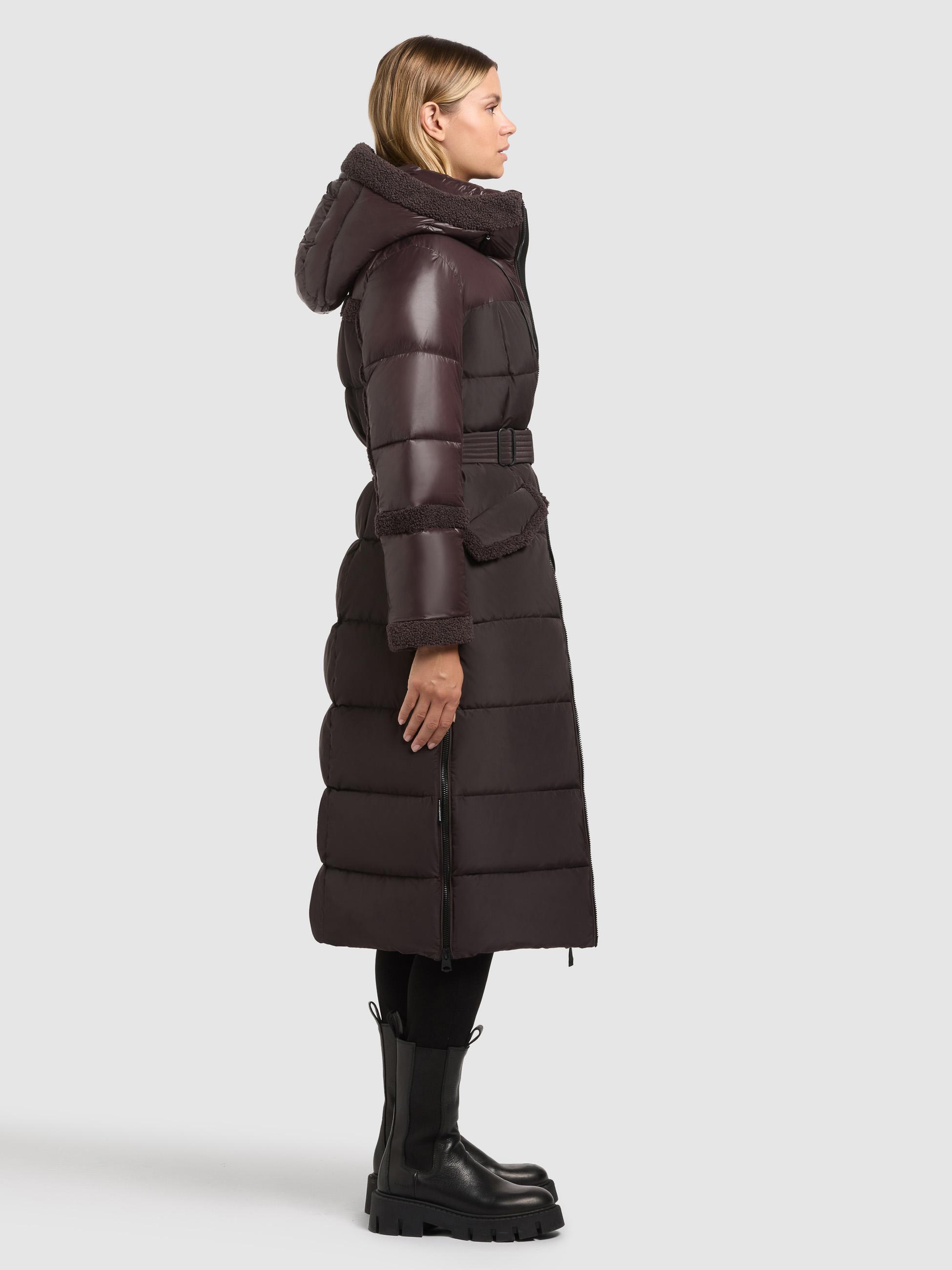 Wintermantel mit Plüschelementen "Julita2" Moody Plum