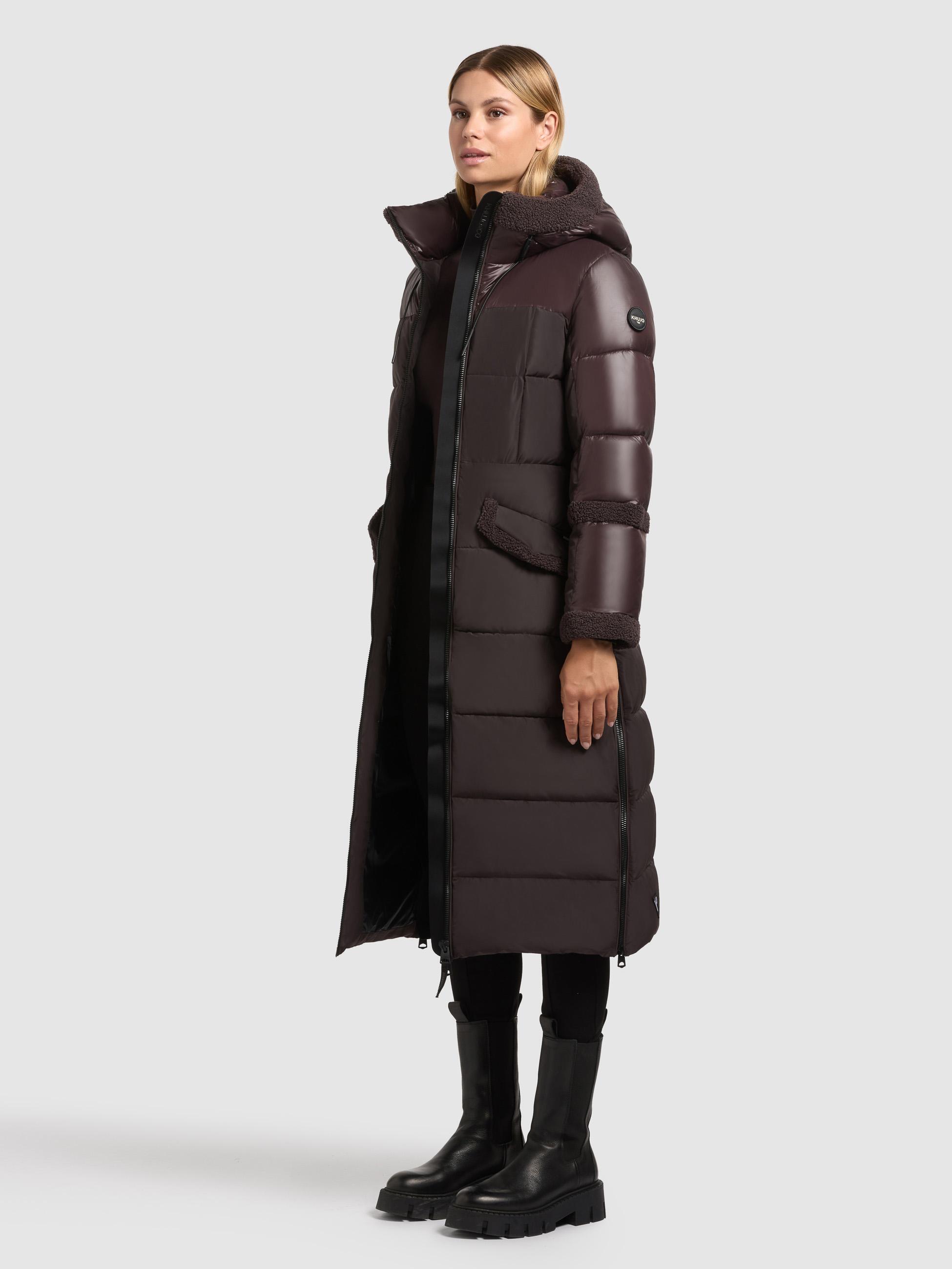 Wintermantel mit Plüschelementen "Julita2" Moody Plum
