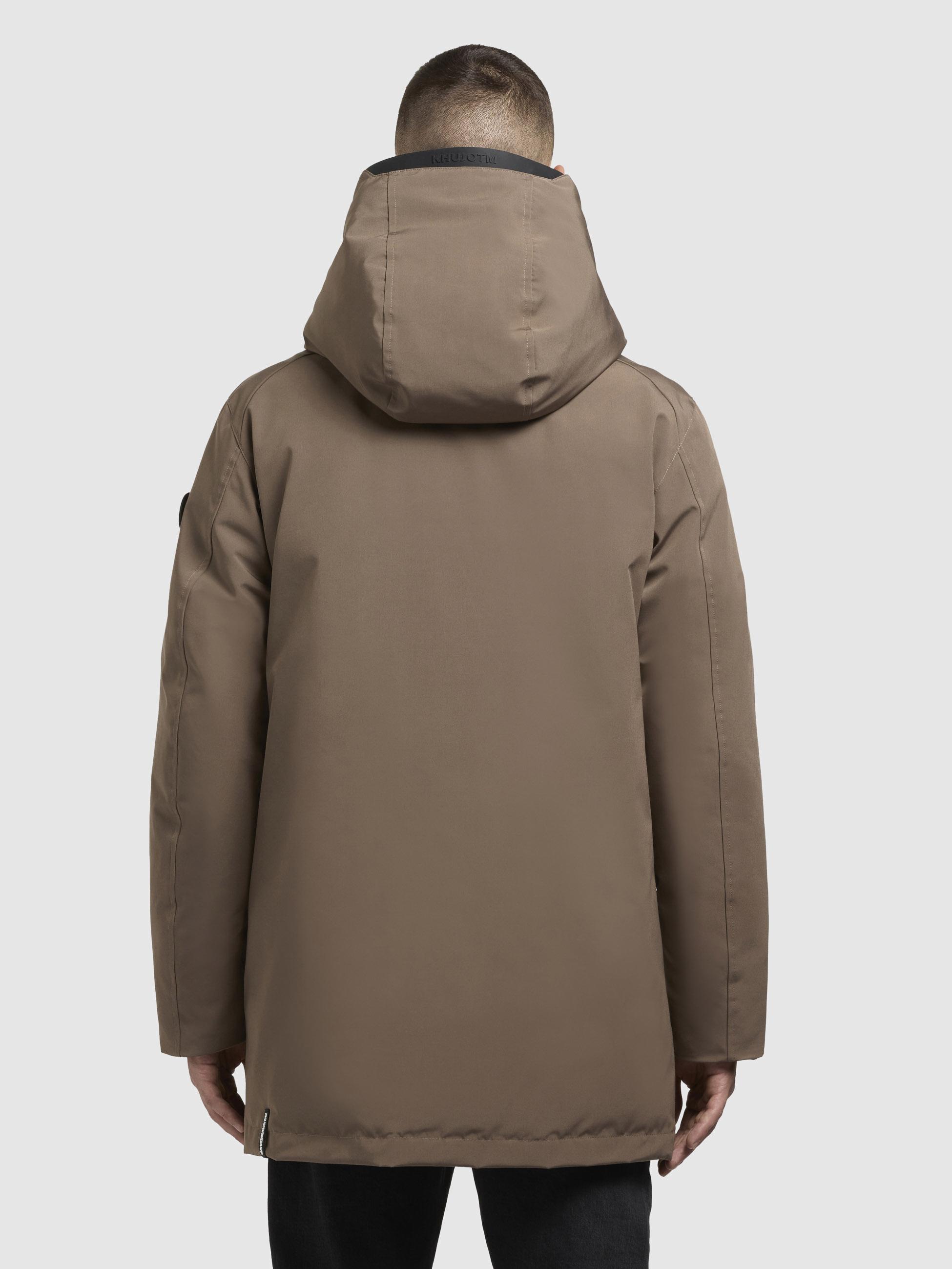 Warme Herren Winter Kurzmantel mit Kapuze "Kann" City Taupe