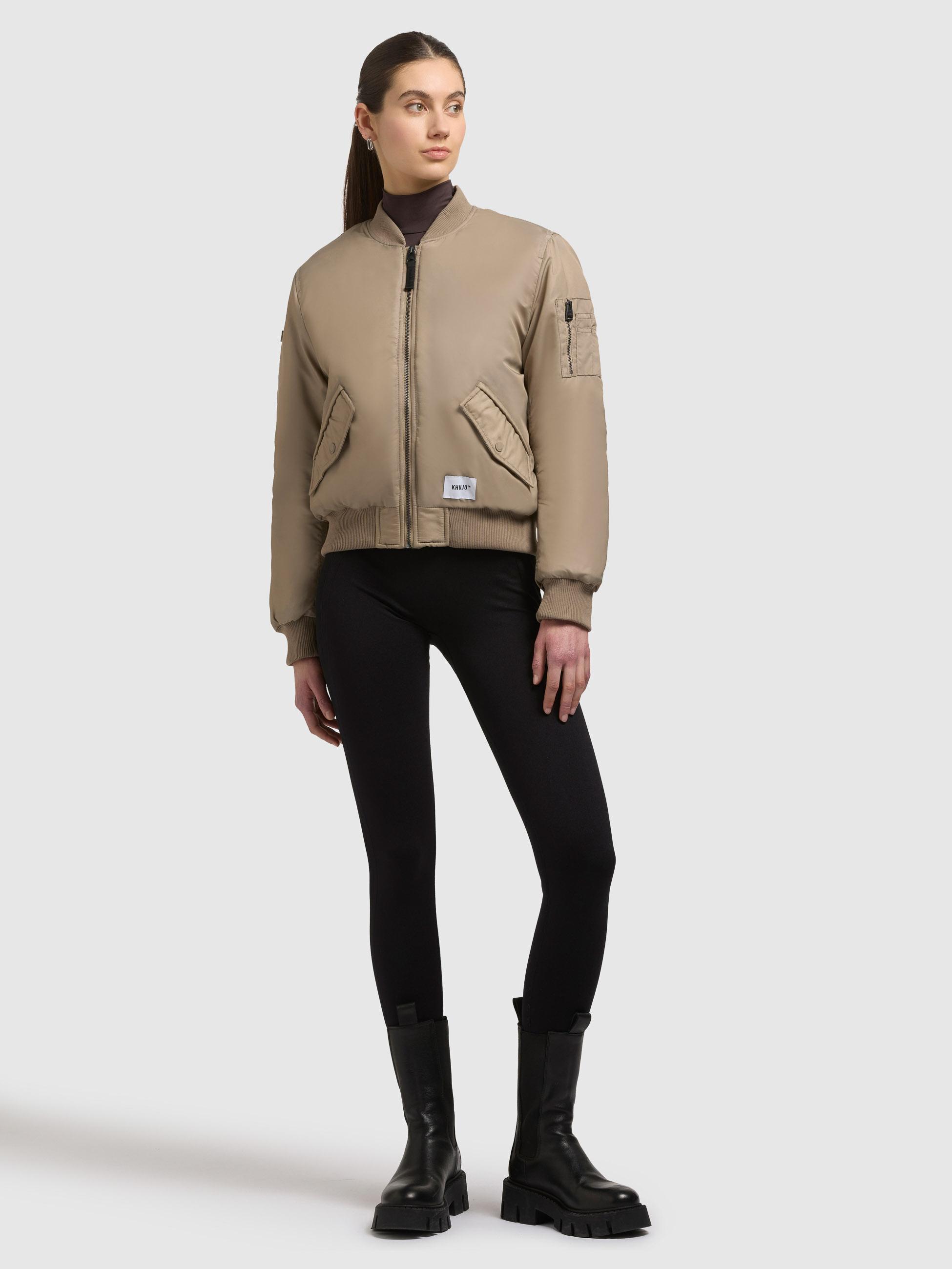 Seidig glänzende Bomberjacke "Kasia" Bomber Beige