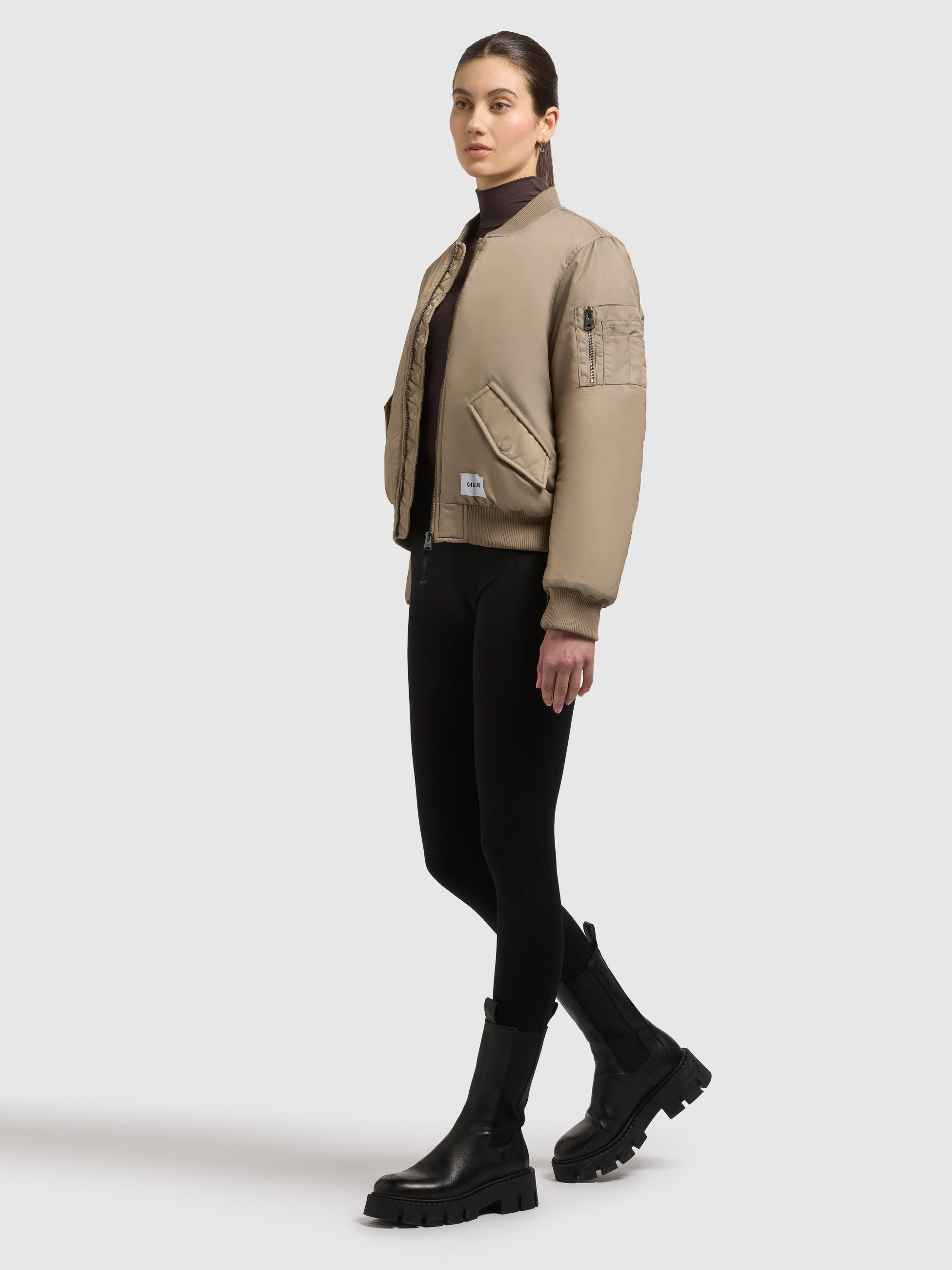 Seidig glänzende Bomberjacke "Kasia" Bomber Beige