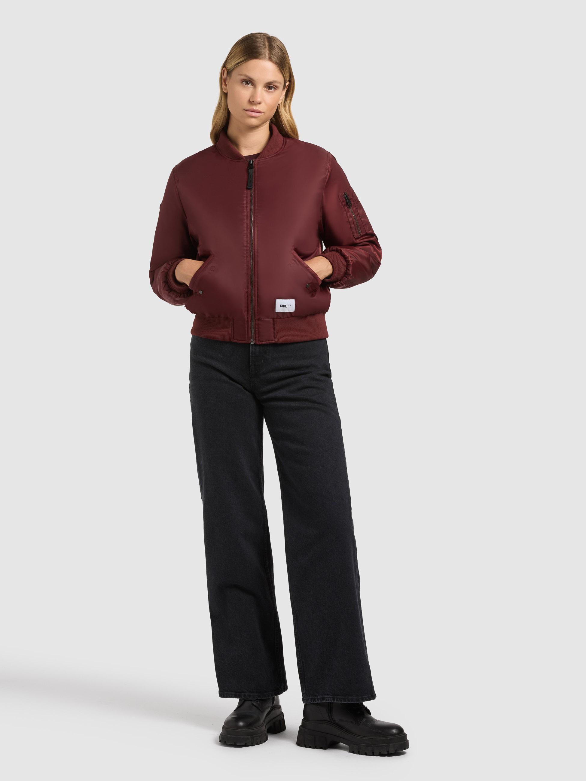 Seidig glänzende Bomberjacke "Kasia" Burgundy Red