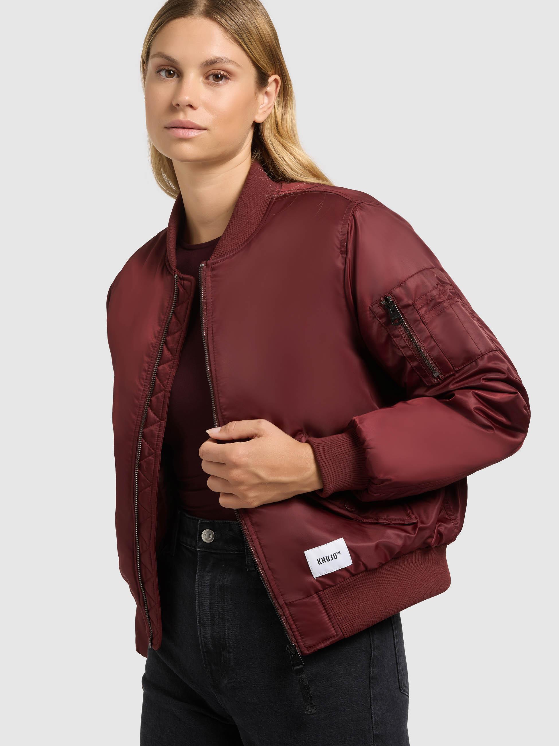Seidig glänzende Bomberjacke "Kasia" Burgundy Red