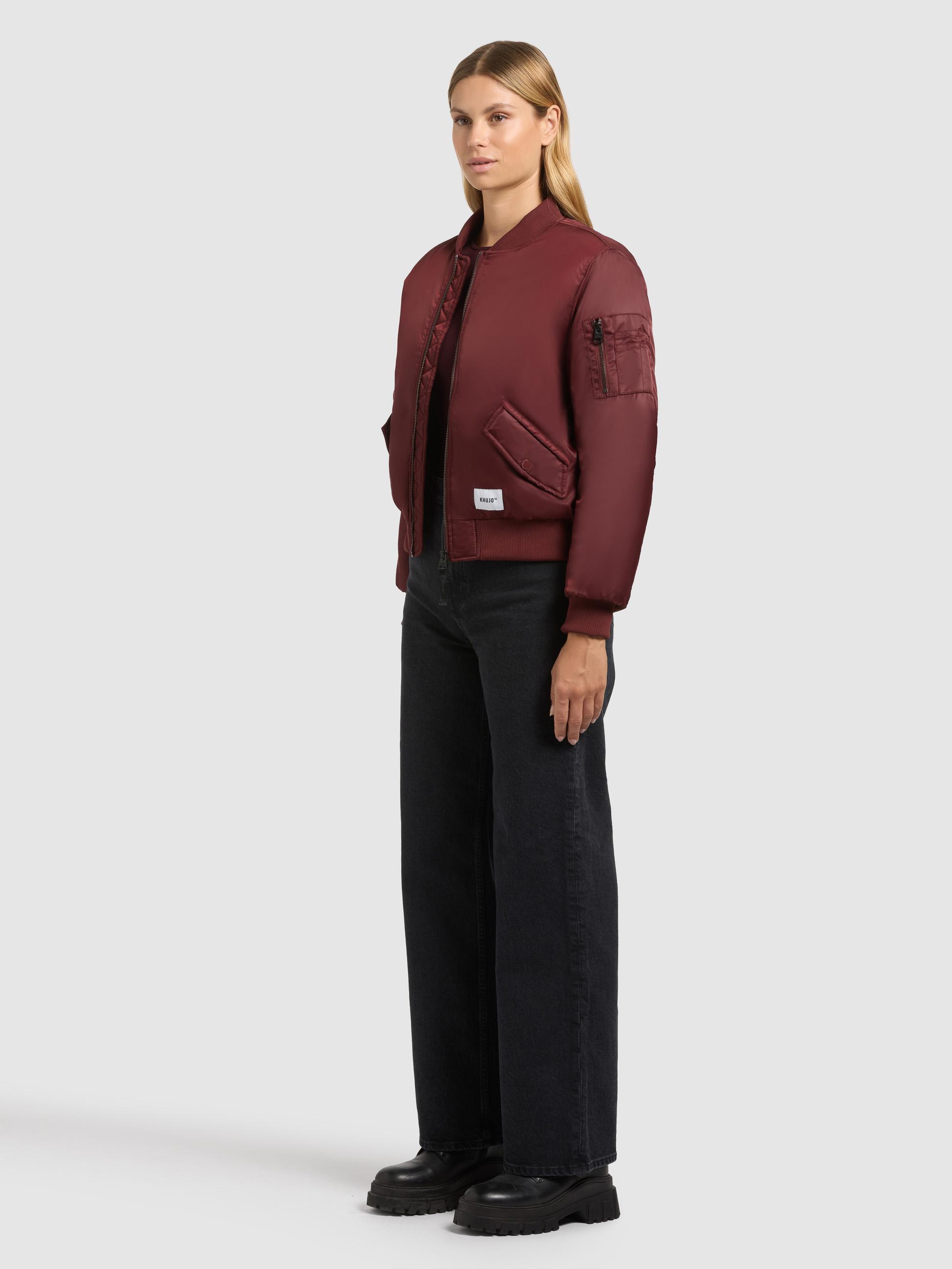 Seidig glänzende Bomberjacke "Kasia" Burgundy Red