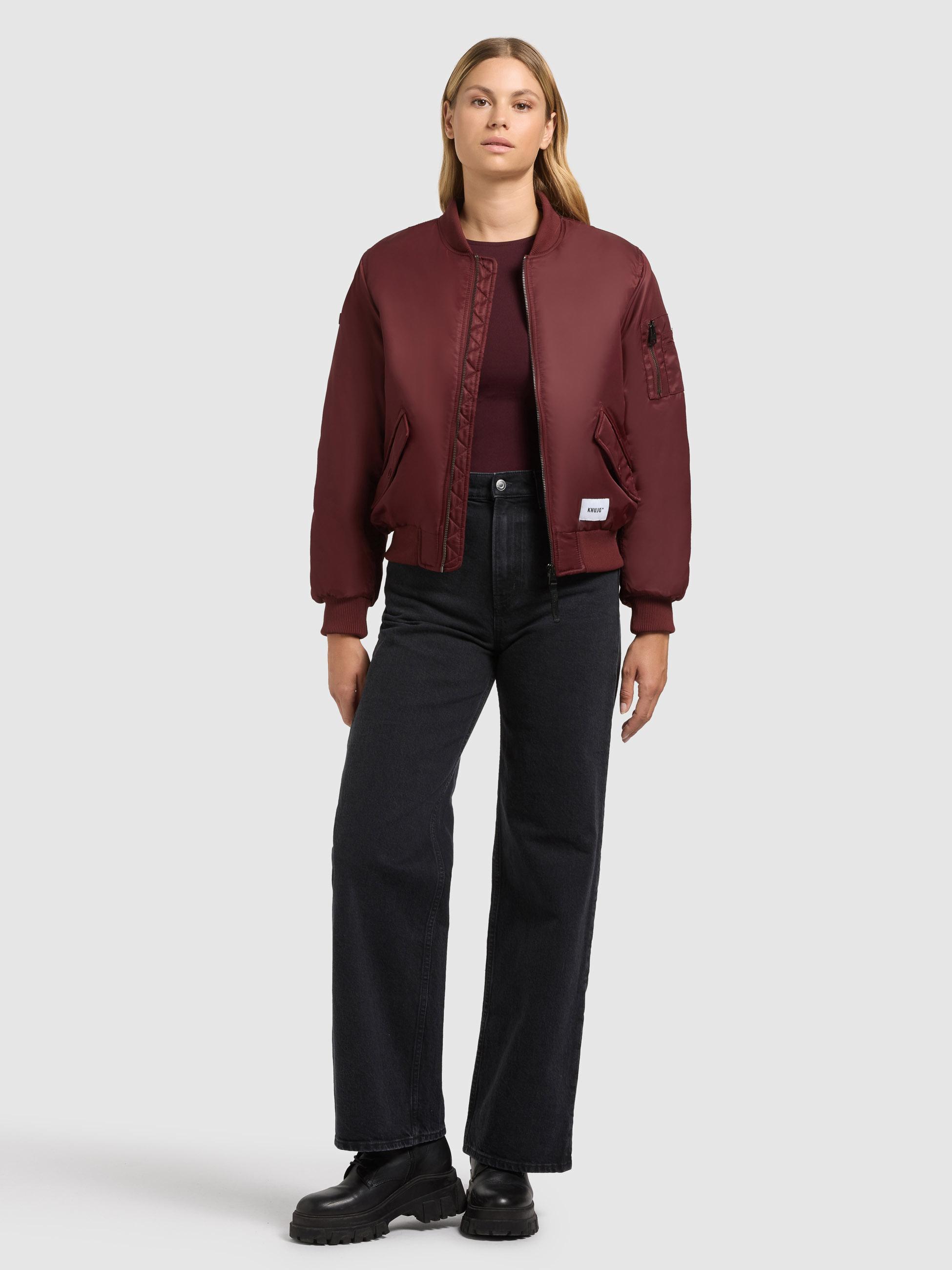 Seidig glänzende Bomberjacke "Kasia" Burgundy Red