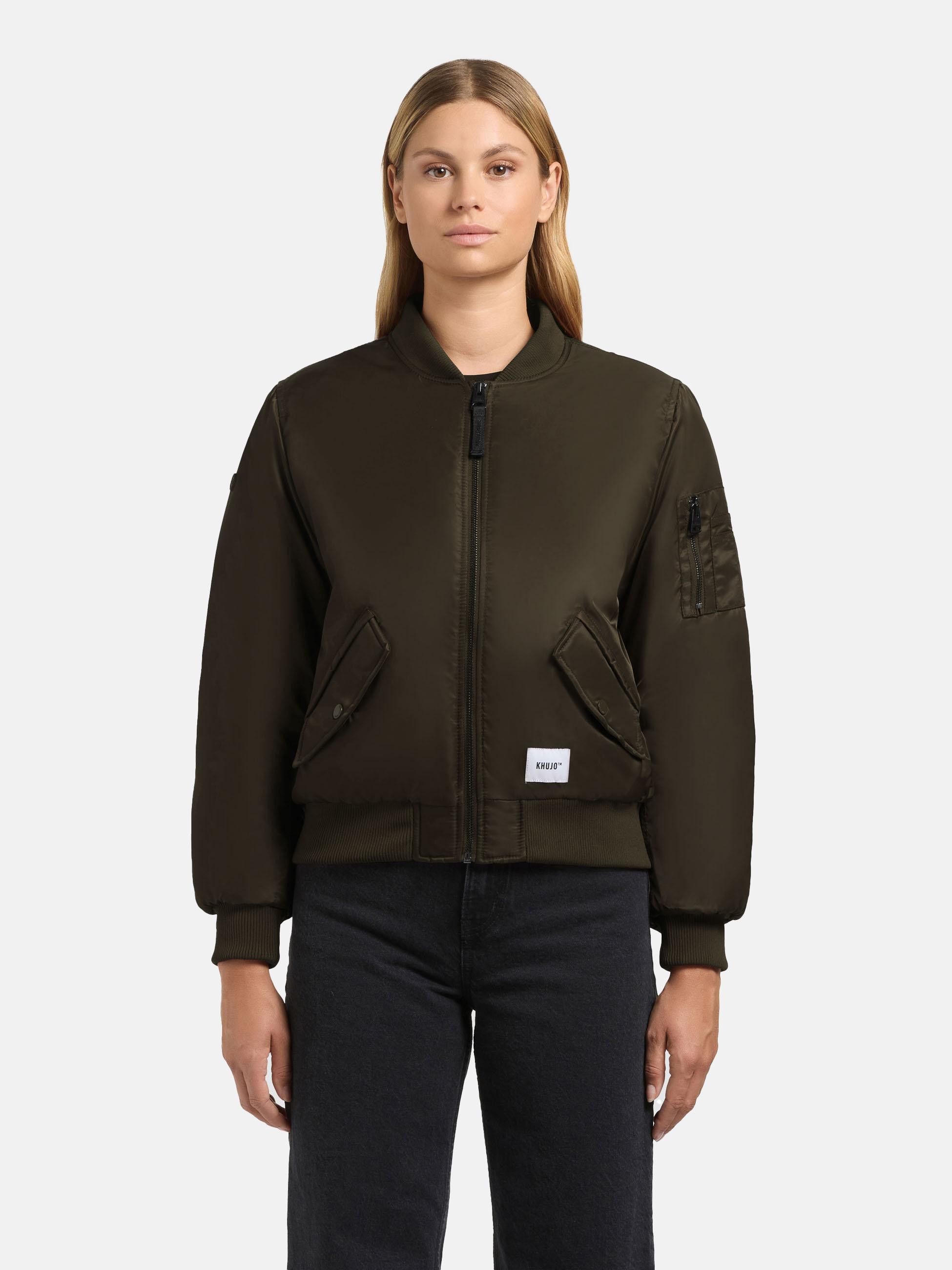 Seidig glänzende Bomberjacke "Kasia" Forest Green