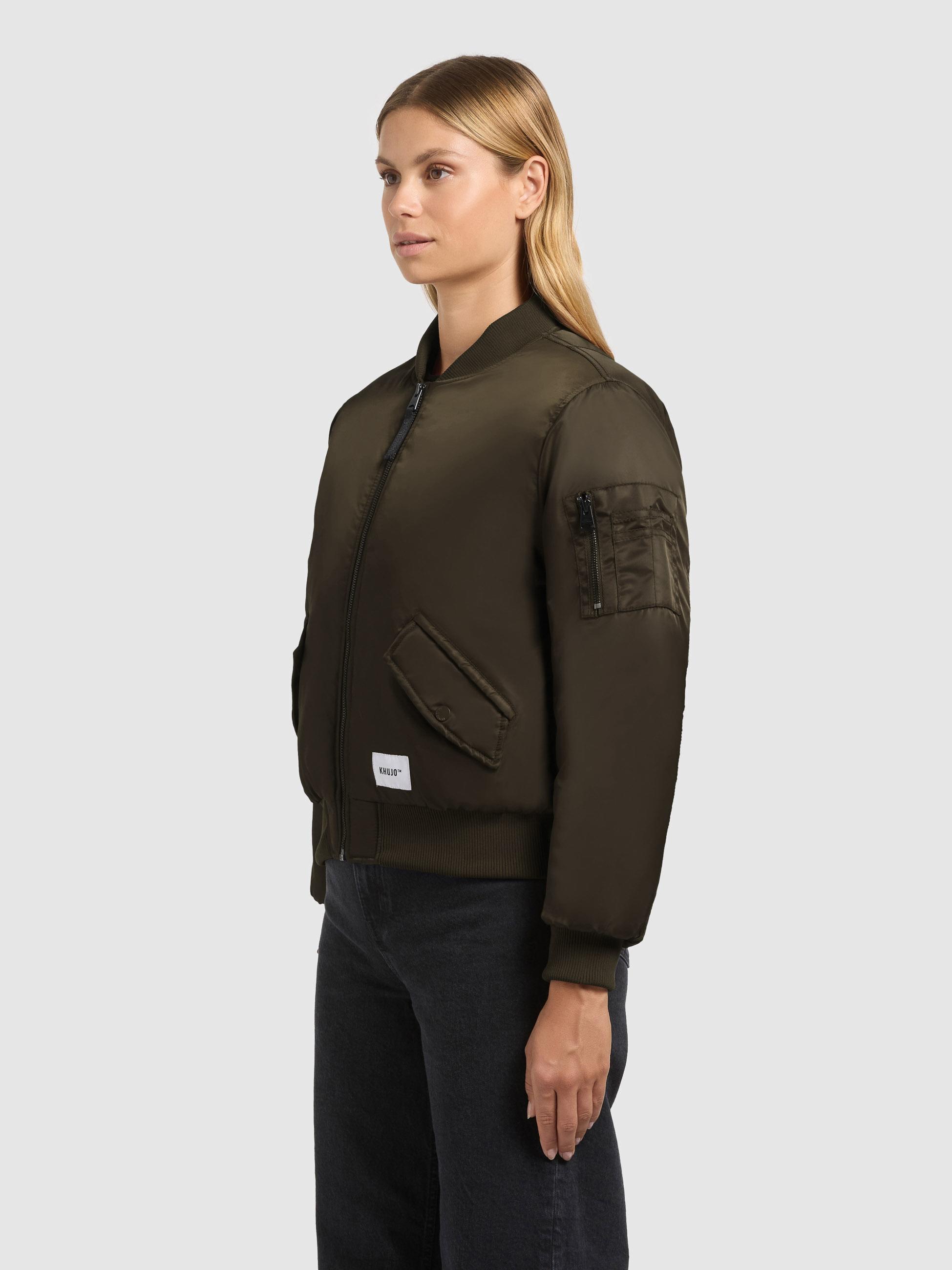 Seidig glänzende Bomberjacke "Kasia" Forest Green