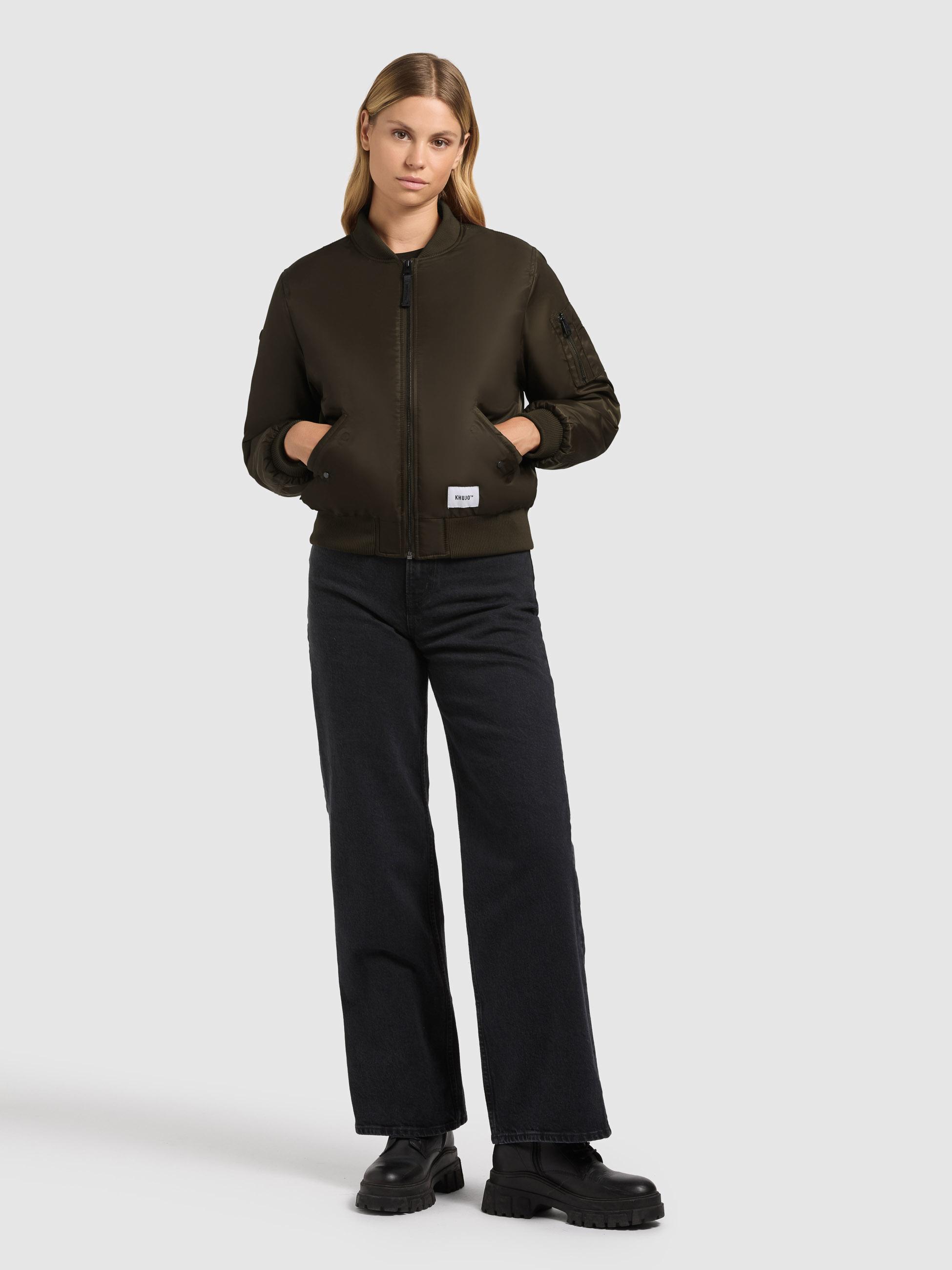 Seidig glänzende Bomberjacke "Kasia" Forest Green