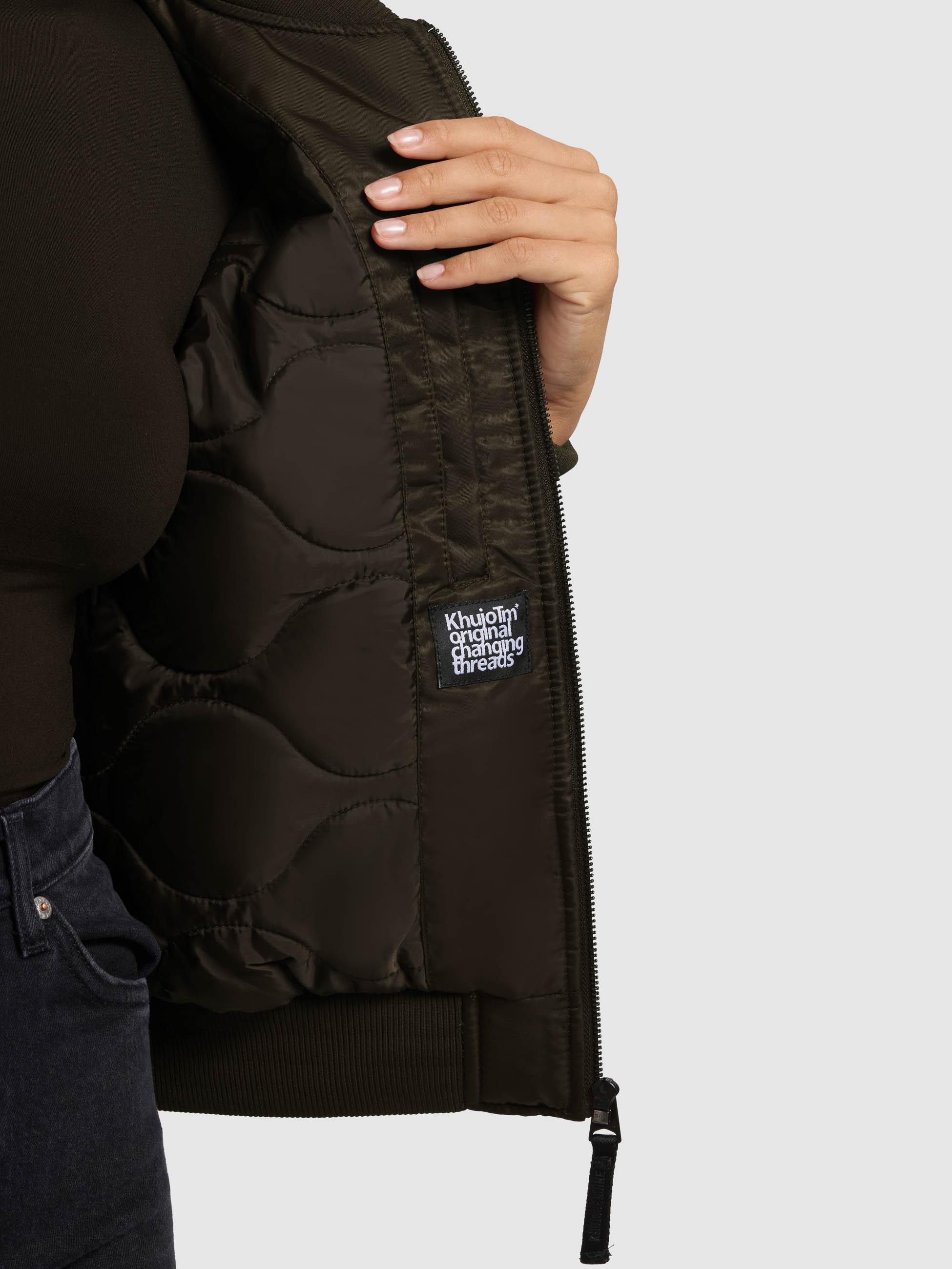 Seidig glänzende Bomberjacke "Kasia" Forest Green