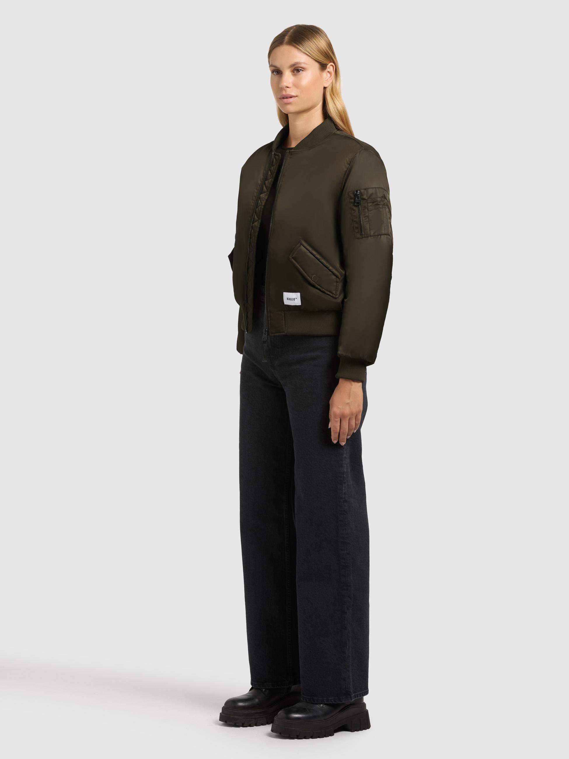 Seidig glänzende Bomberjacke "Kasia" Forest Green