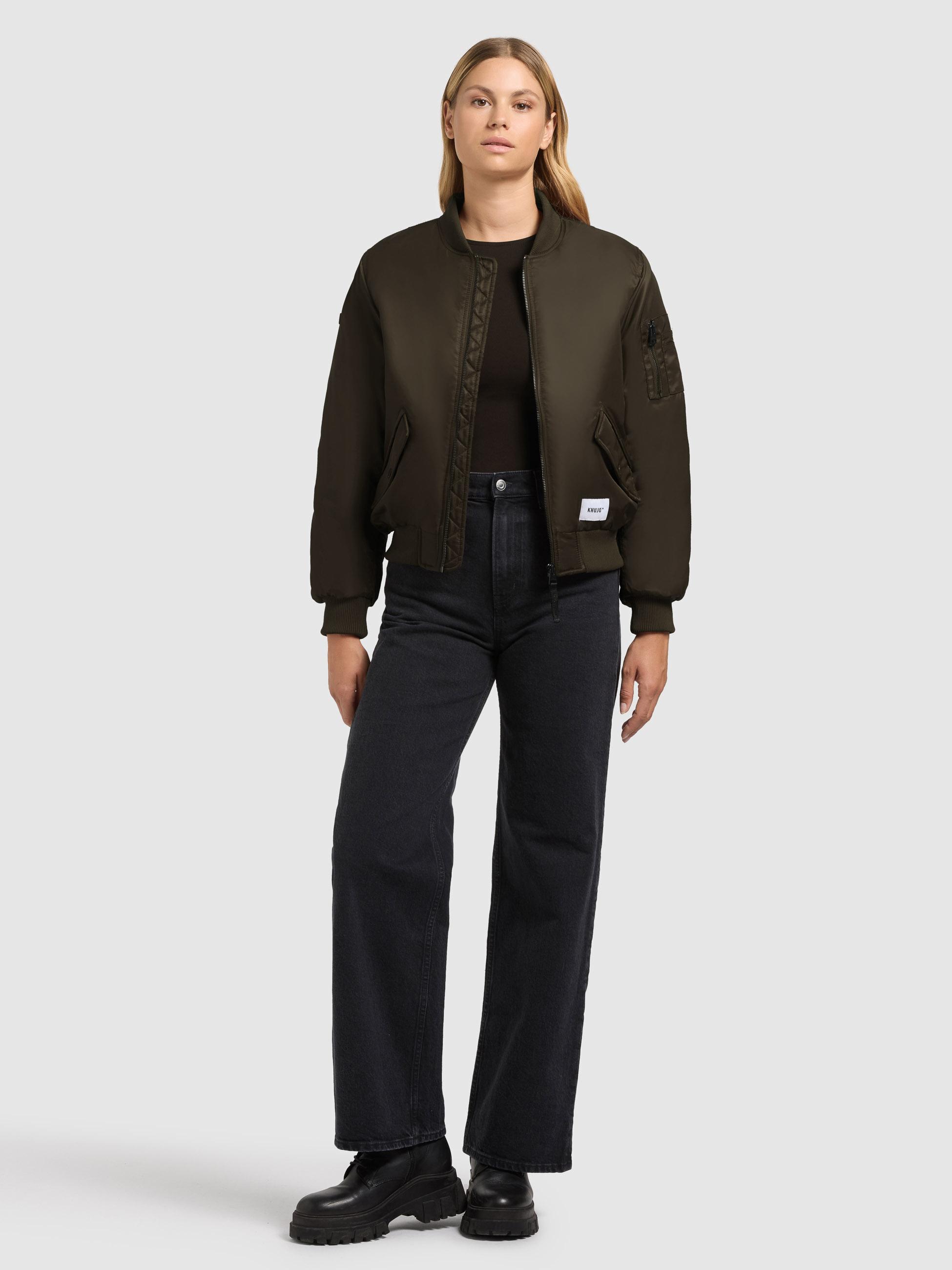 Seidig glänzende Bomberjacke "Kasia" Forest Green